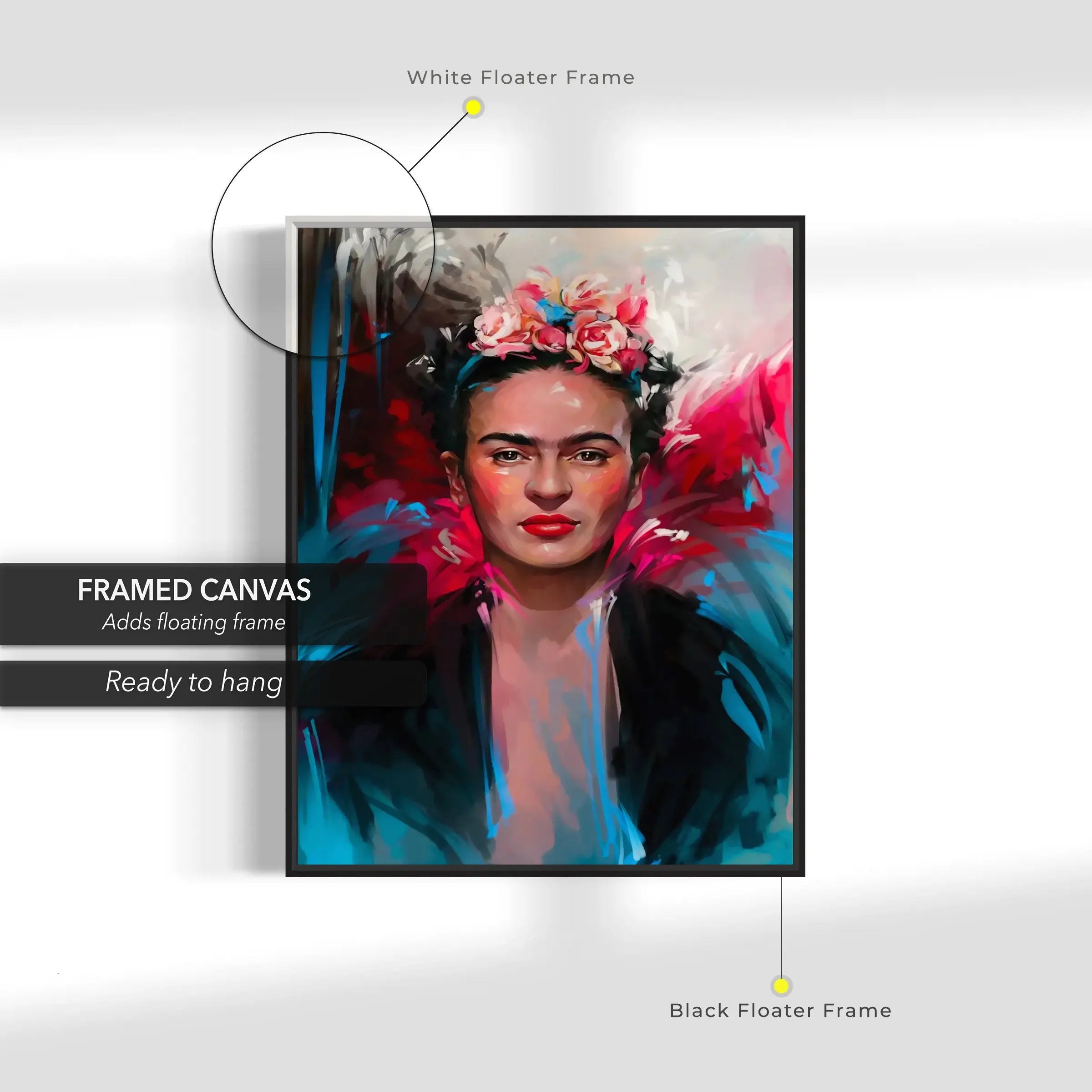 Frida Kahlo ’Bunch of Head Flowers’ Canvas Wall Art | Poster Print Canvastoria