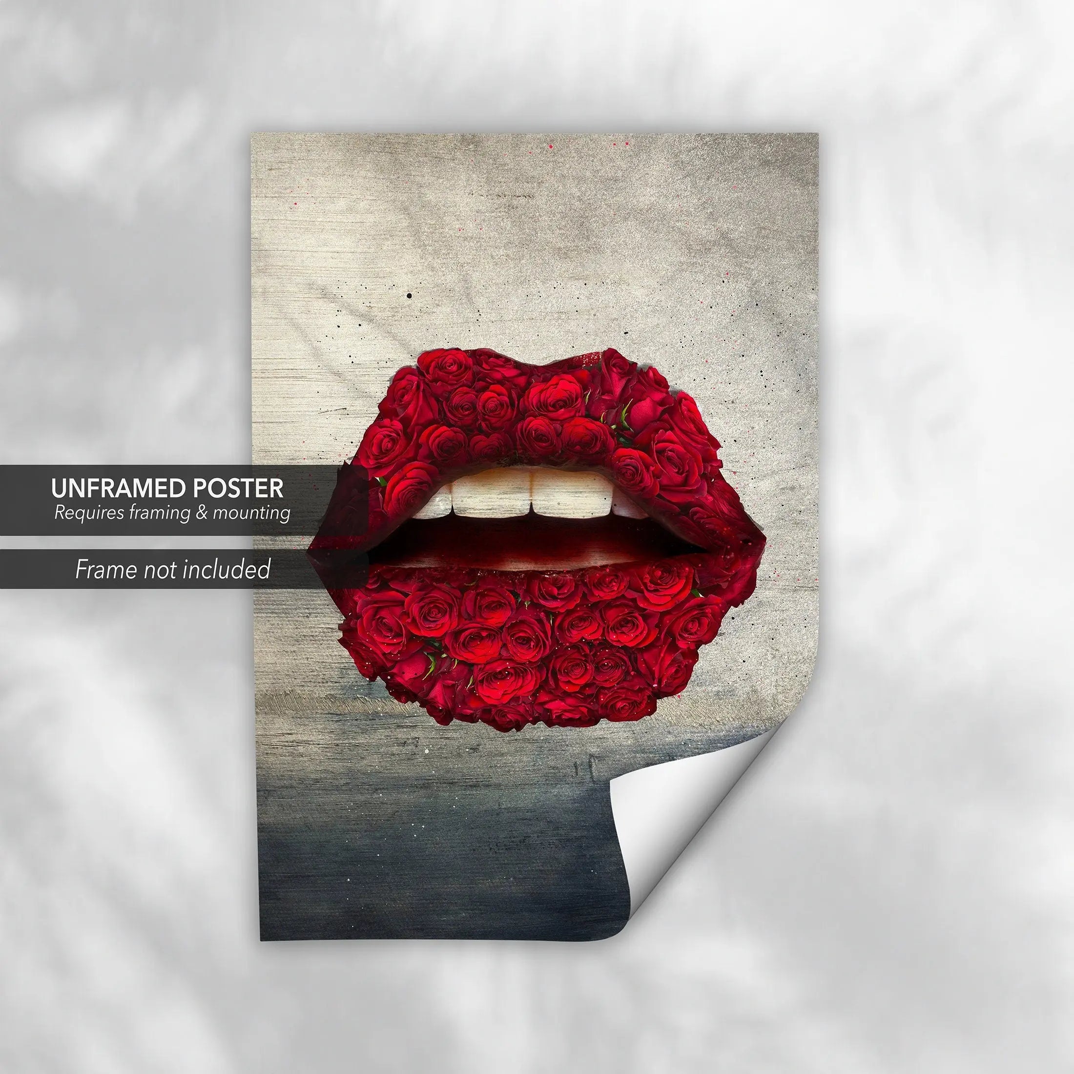 Red Rose Lips Canvas Wall Art | Poster Print - Canvastoria