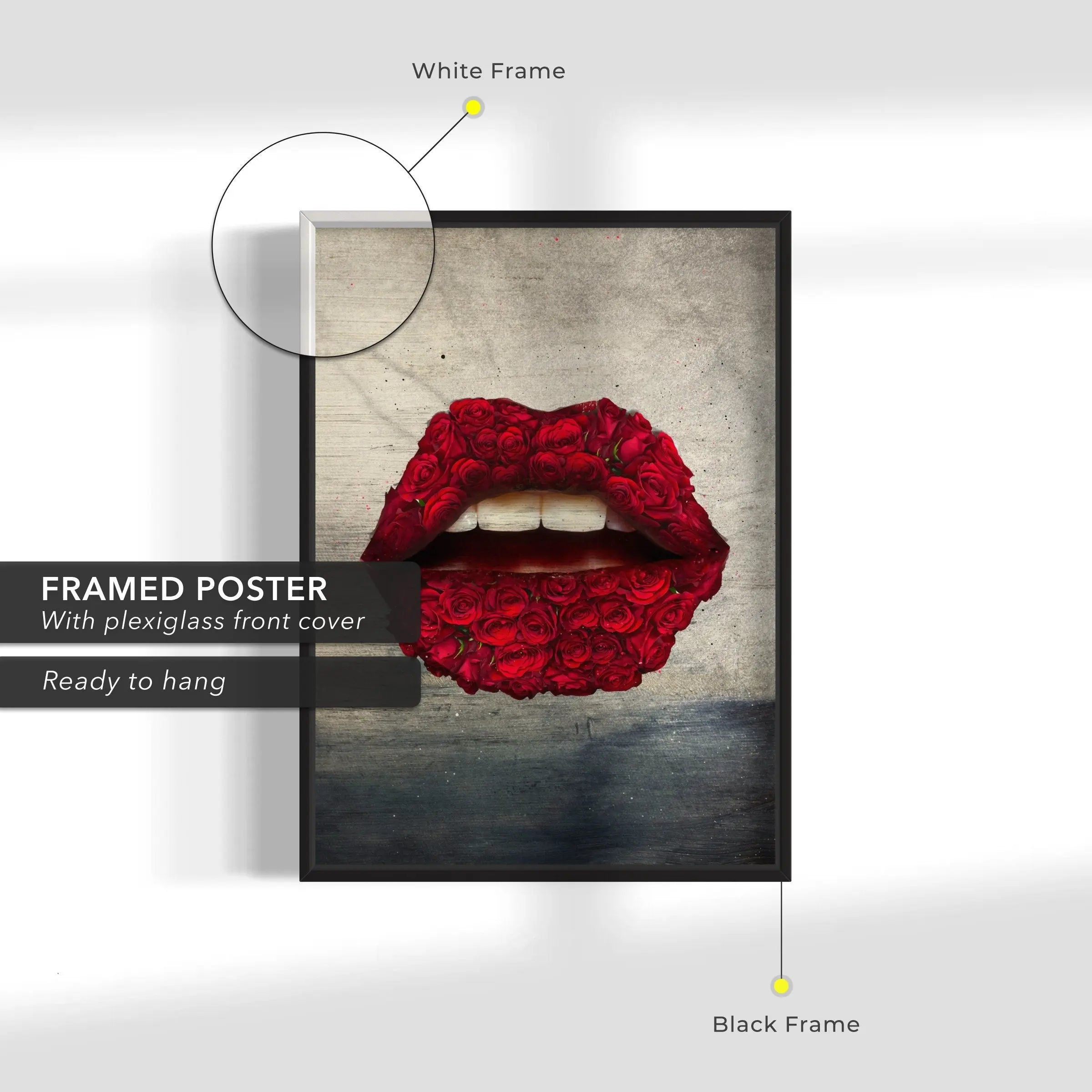 Red Rose Lips Canvas Wall Art | Poster Print - Canvastoria