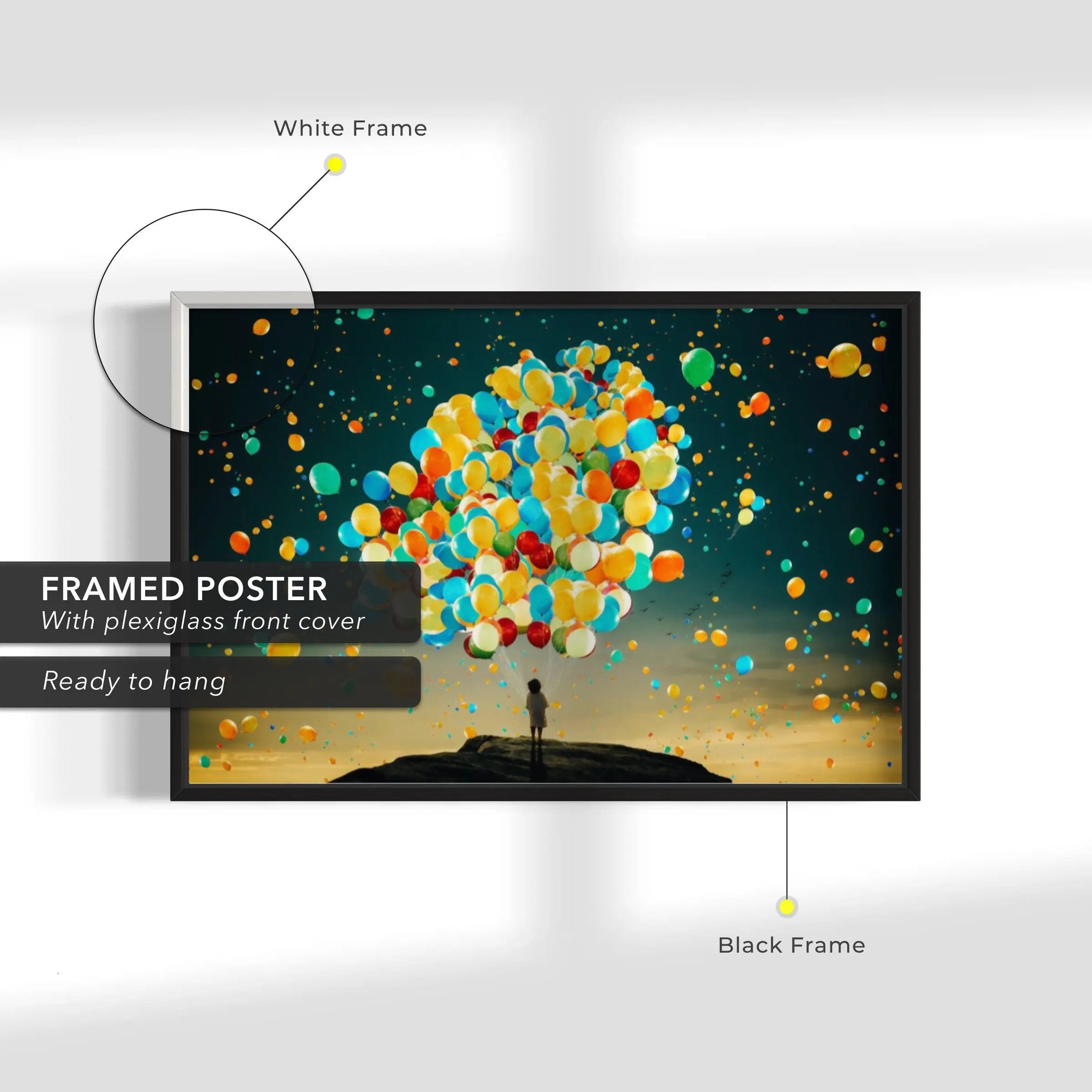 Rainbow Balloons Canvas Wall Art | Poster Print - Canvastoria