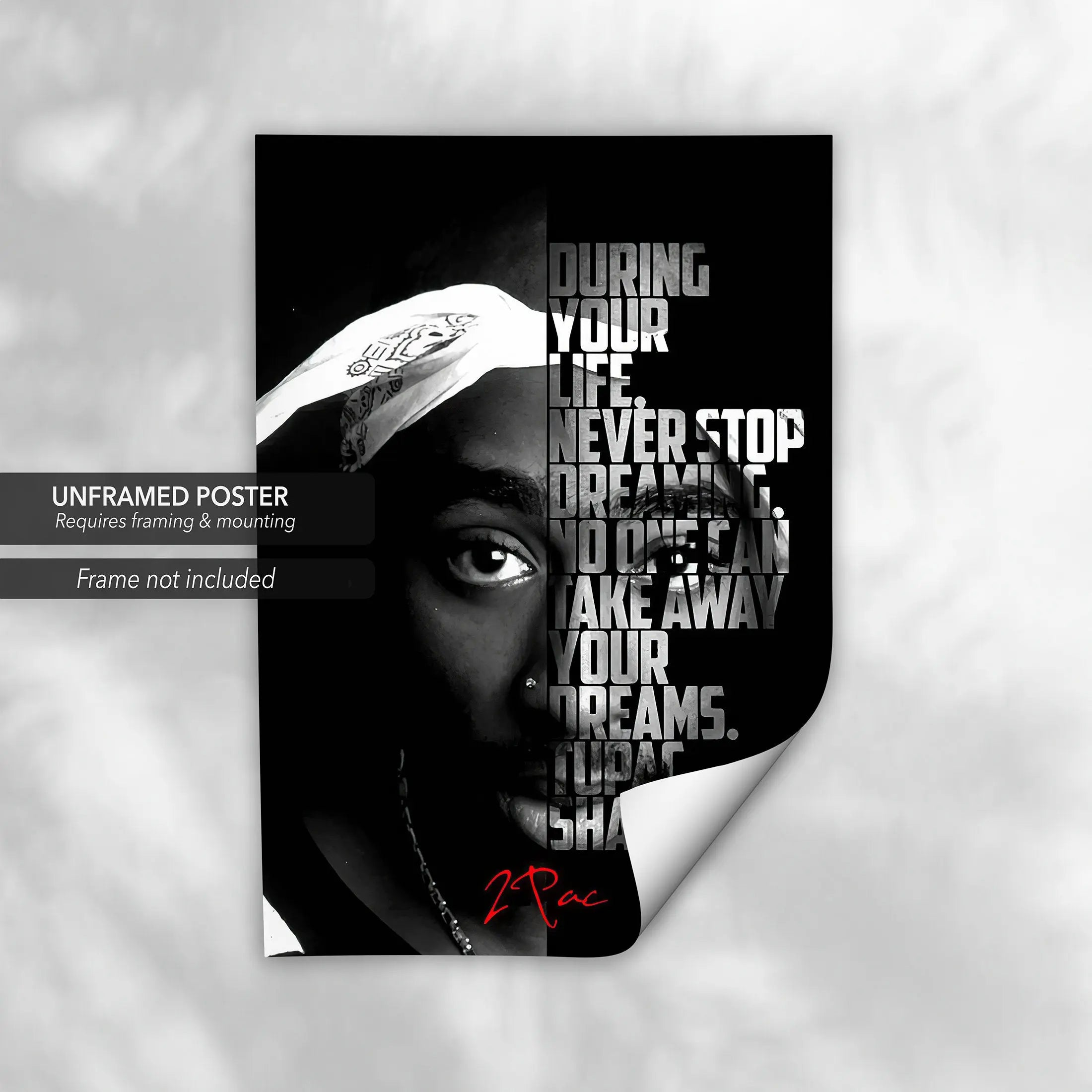 Never Stop Dreaming - 2Pac Canvas Wall Art | Poster Print - Canvastoria