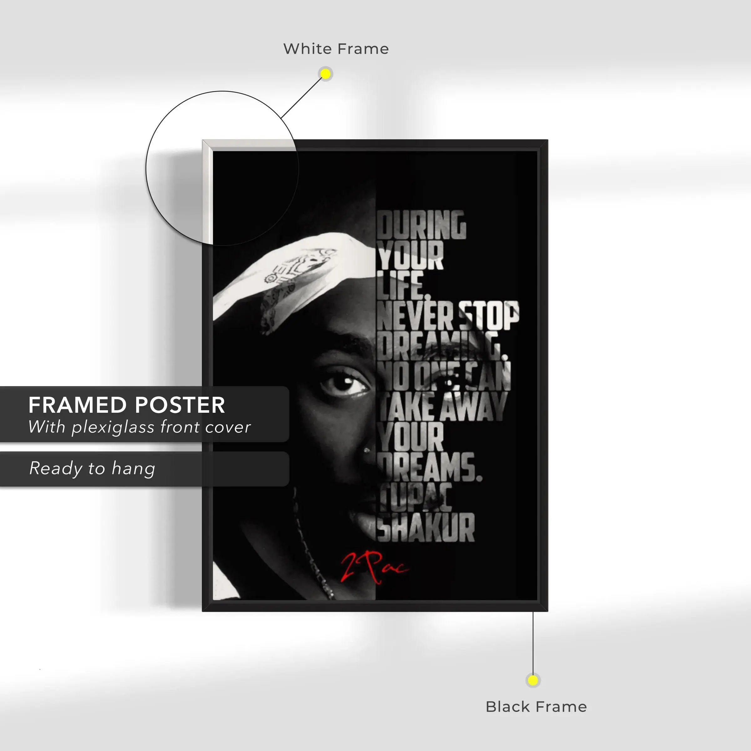 Never Stop Dreaming - 2Pac Canvas Wall Art | Poster Print - Canvastoria