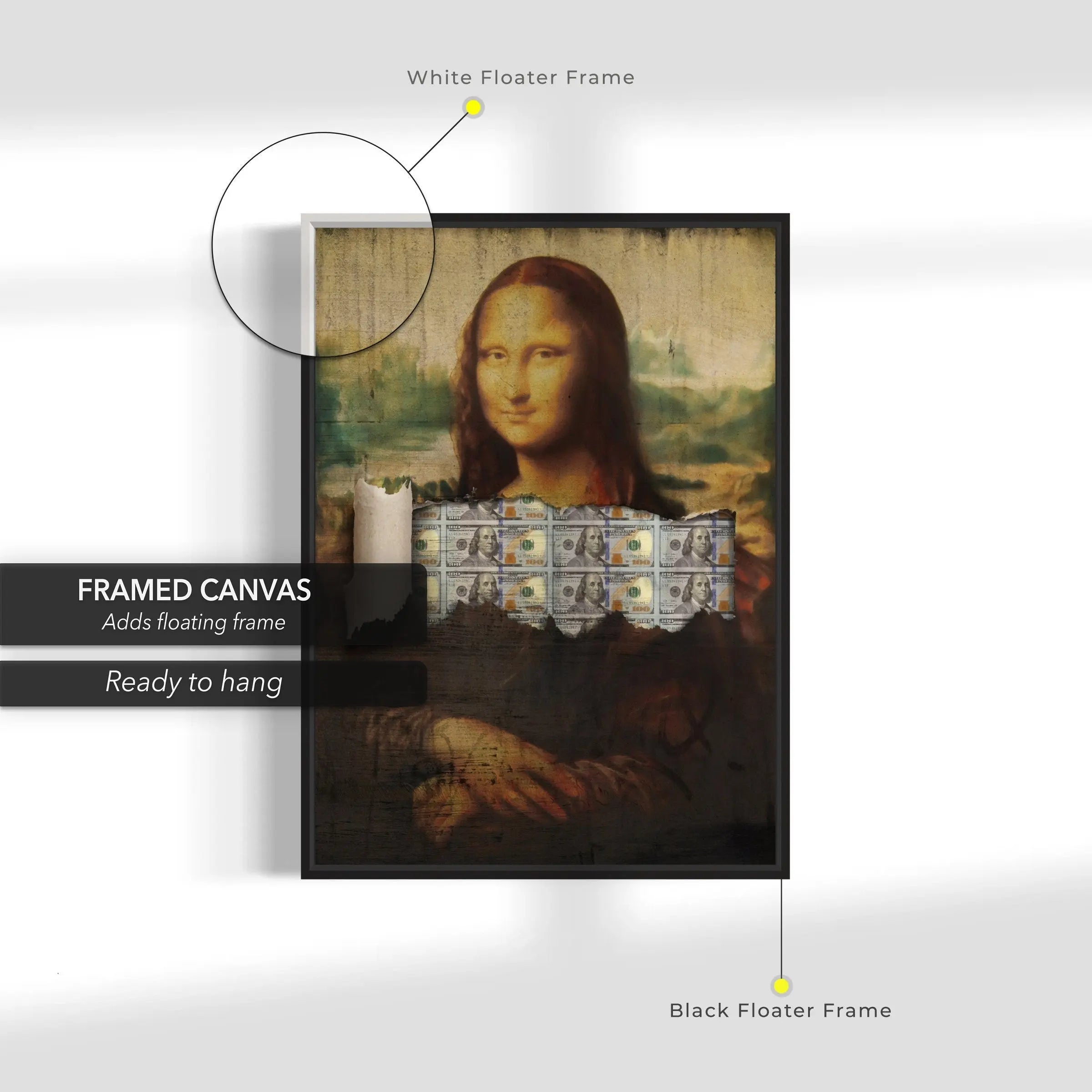 Money Lisa Secret Canvas Wall Art | Poster Print Canvastoria