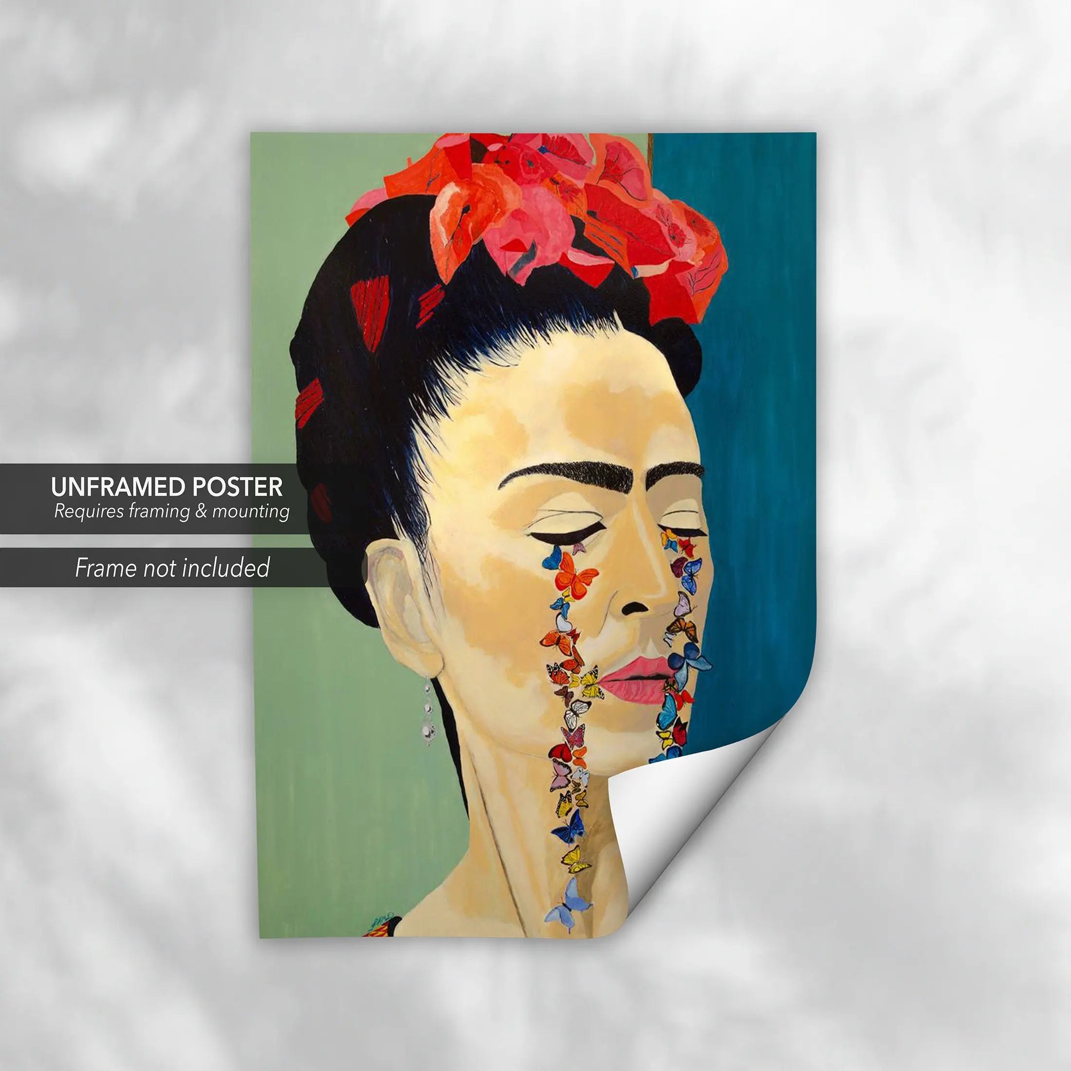 Frida Kahlo - Butterfly Cry Canvas Wall Art | Poster Print - Canvastoria