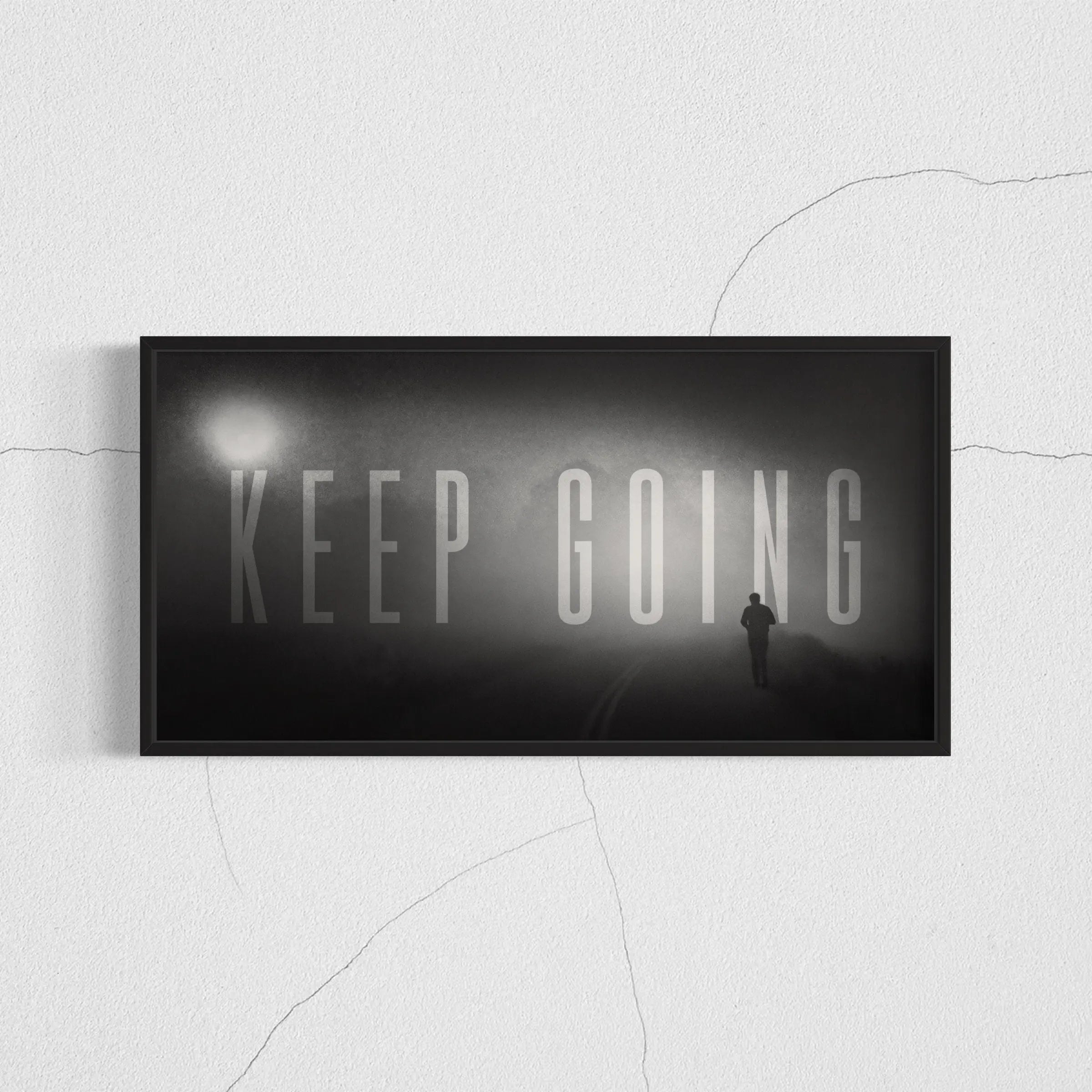 Muhammad Ali 'Keep Going' Black & White Canvas Wall Art | Poster Print - Canvastoria