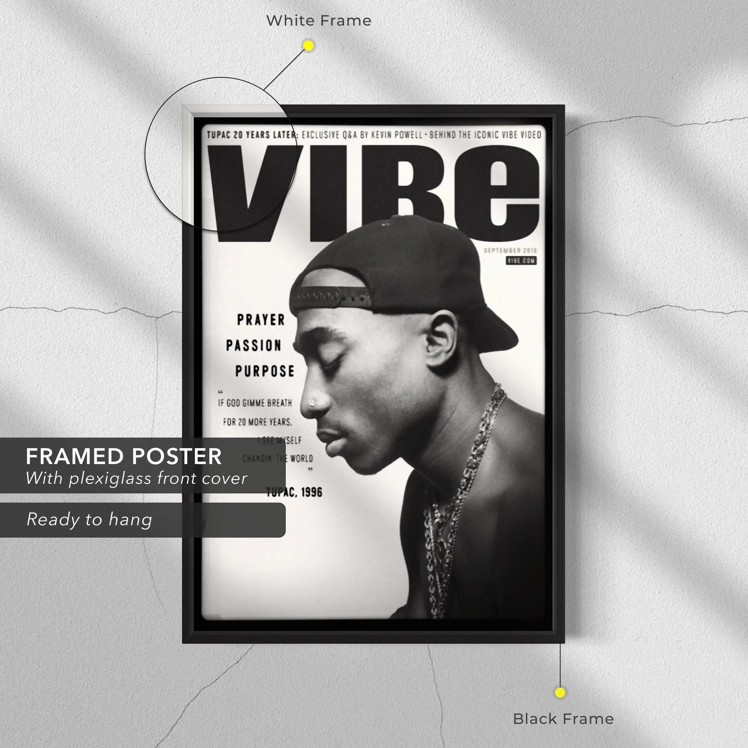 2PAC 'Prayer Passion Purpose' Canvas Art | Poster Prints - Canvastoria