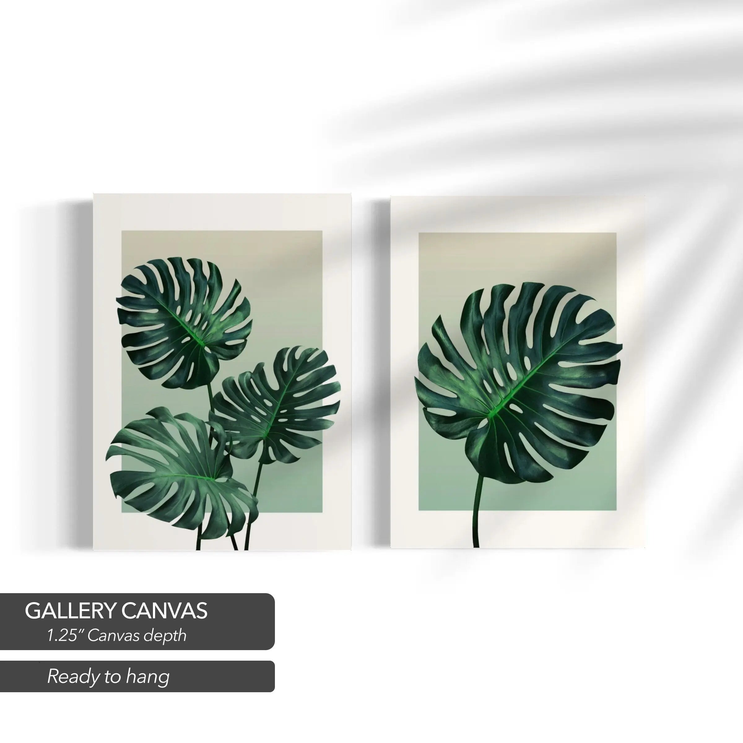 Monstera Leaves 2 Piece Set Canvas Art | Poster Prints - Canvastoria