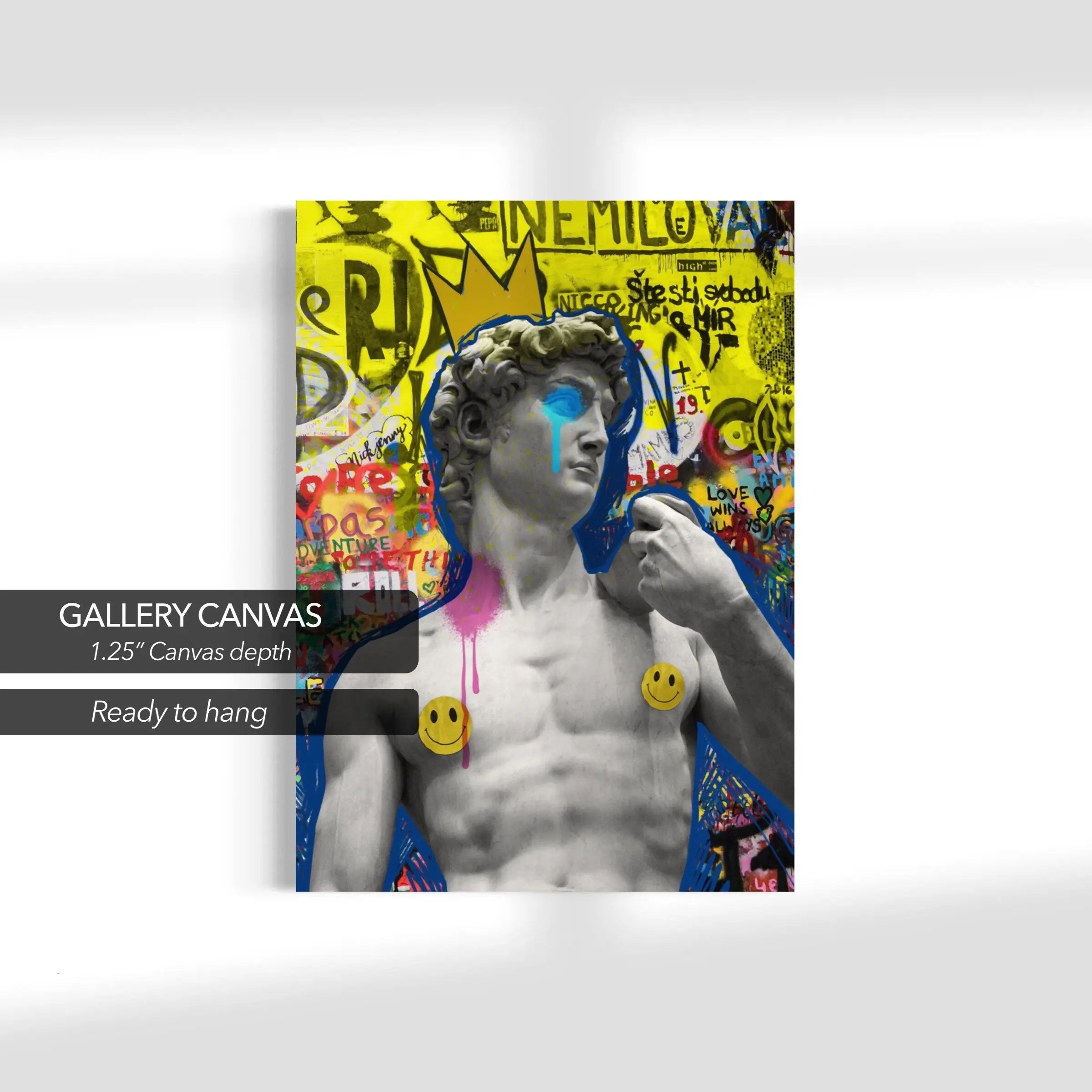 Graffiti David Statue Canvas Art | Poster Print Canvastoria