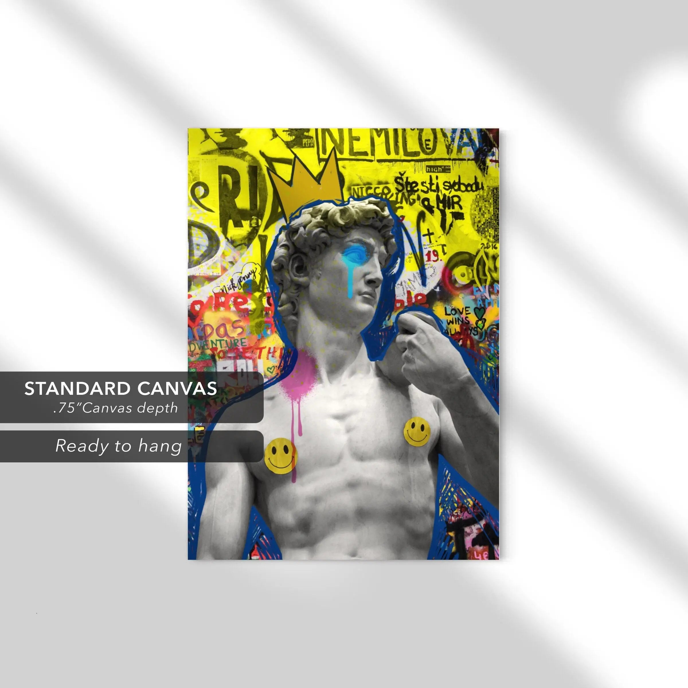 Graffiti David Statue Canvas Art | Poster Print Canvastoria