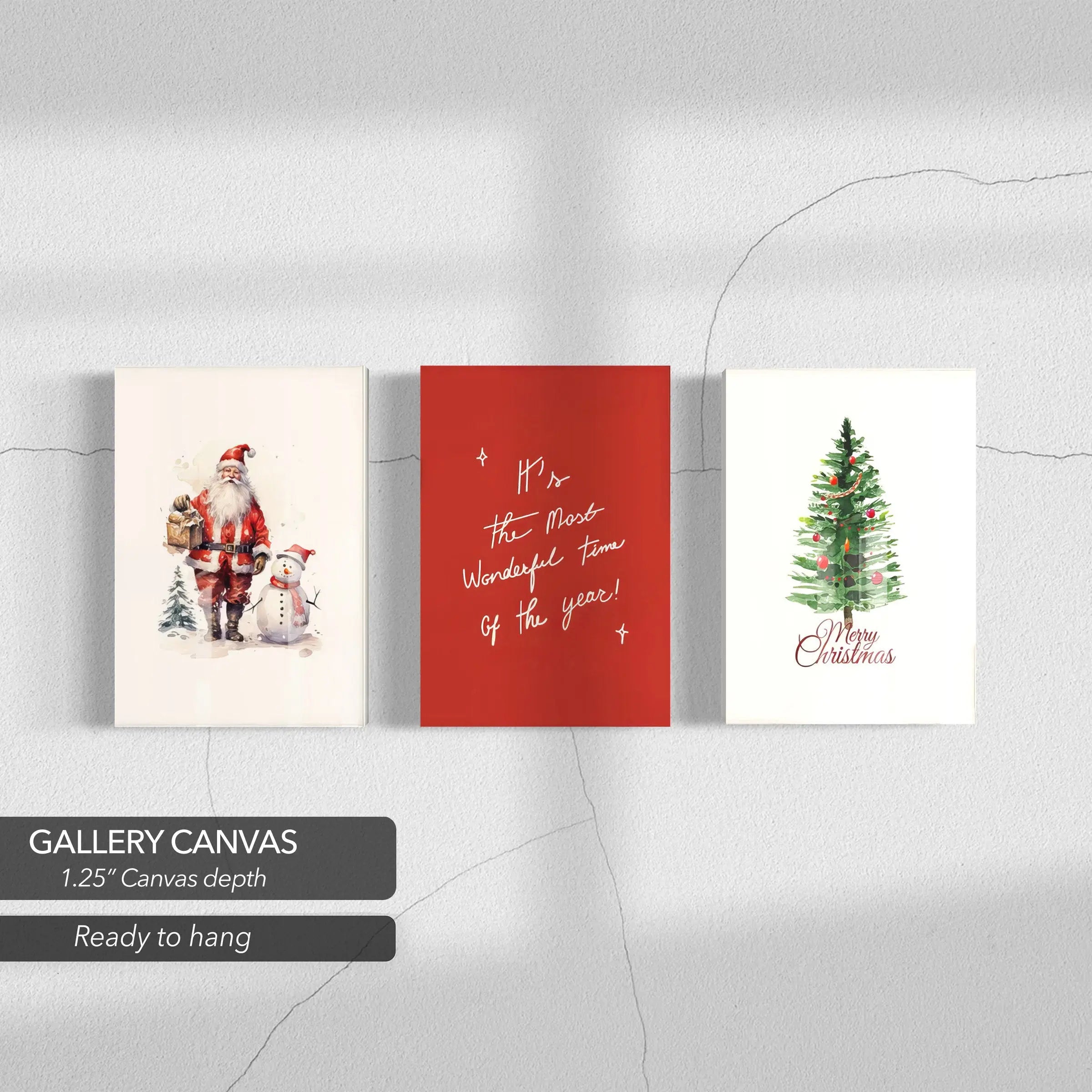 Christmas is Coming Set of 3 Canvas Art | Poster Print Canvastoria