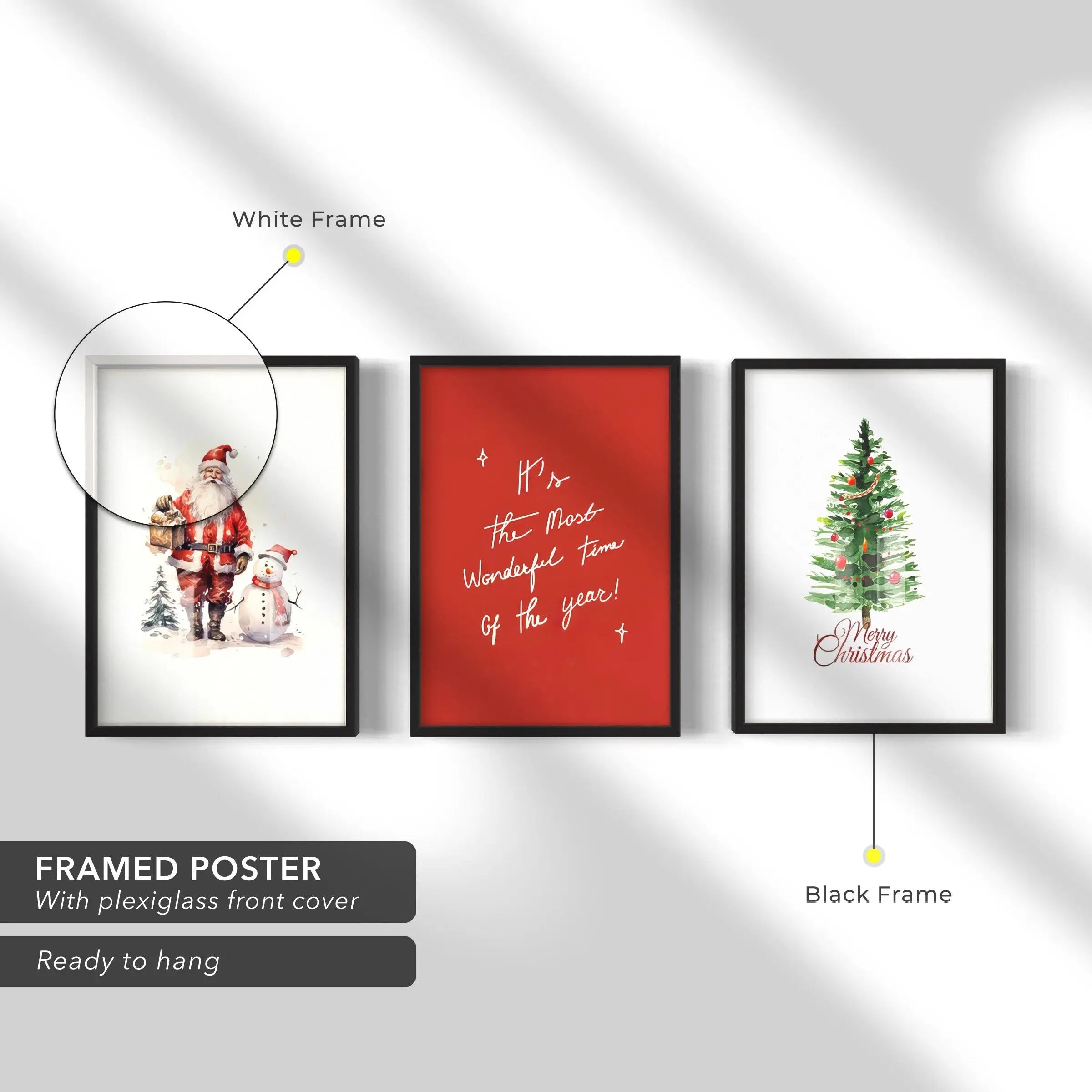 Christmas is Coming Set of 3 Canvas Art | Poster Print Canvastoria