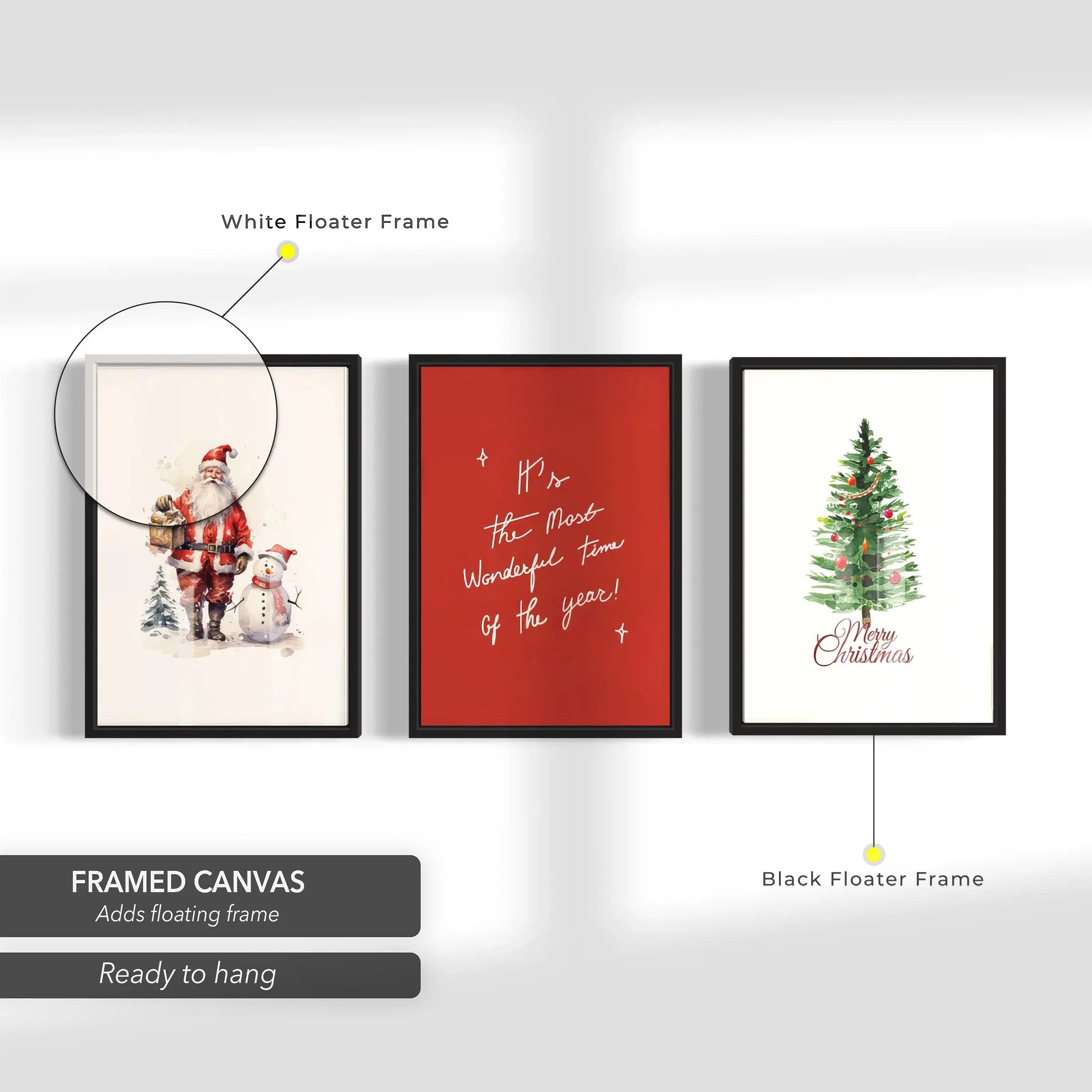 Christmas is Coming Set of 3 Canvas Art | Poster Print Canvastoria