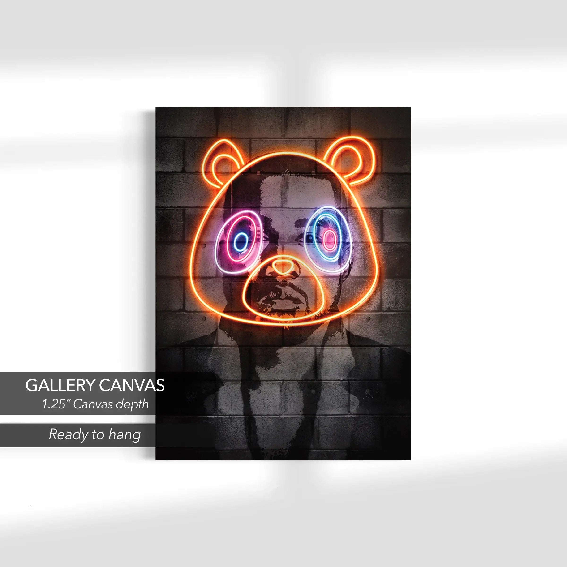 Kanye West Neon Graduation Bear Canvas Art | Poster Print Canvastoria