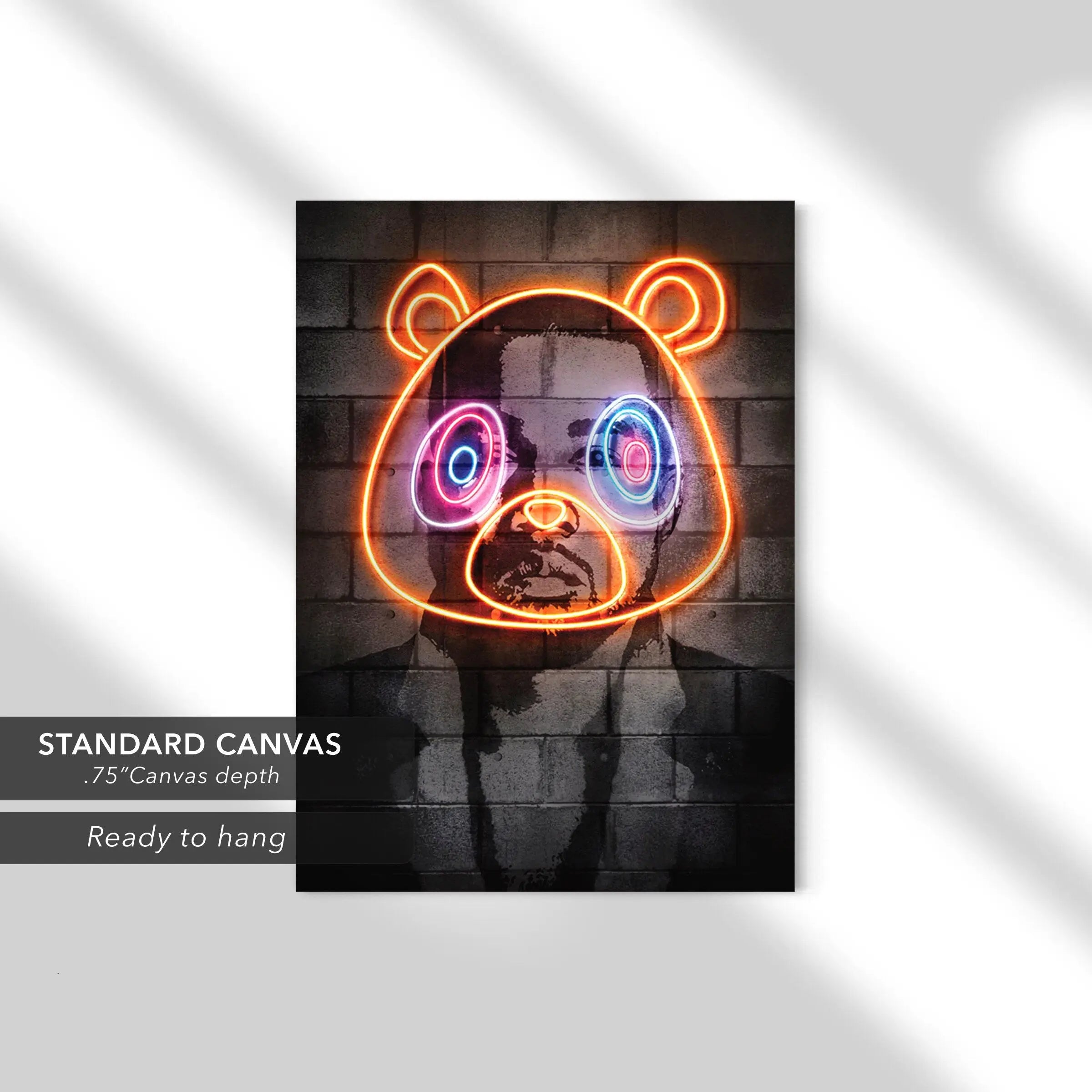 Kanye West Neon Graduation Bear Canvas Art | Poster Print Canvastoria