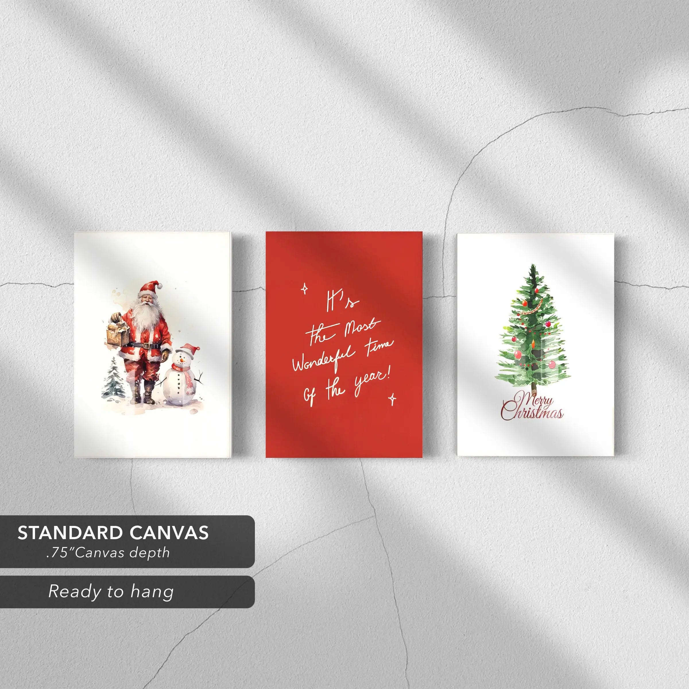 Christmas is Coming Set of 3 Canvas Art | Poster Print Canvastoria
