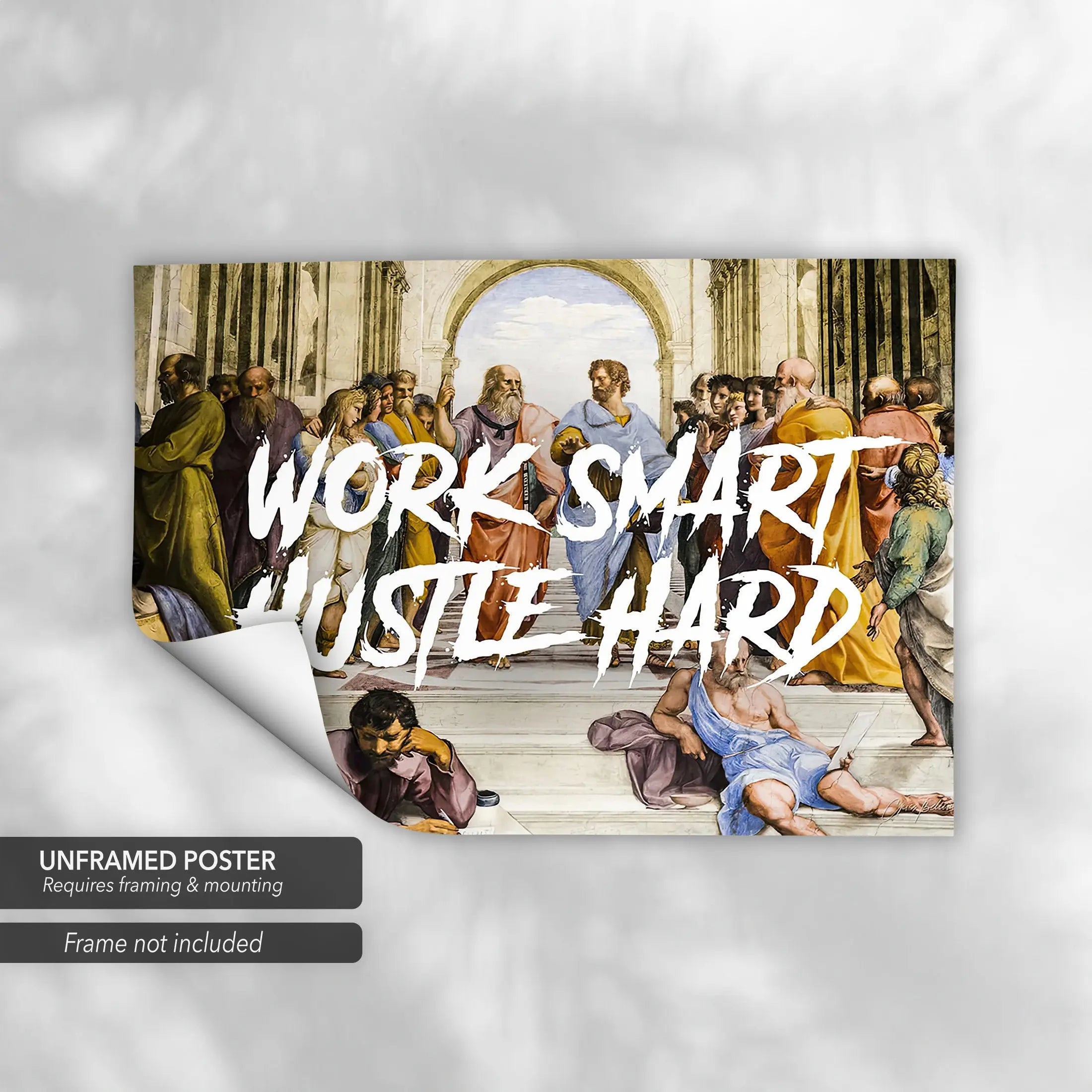 Work Smart Hustle Hard - Motivational Quote Canvas Art | Poster Print Canvastoria