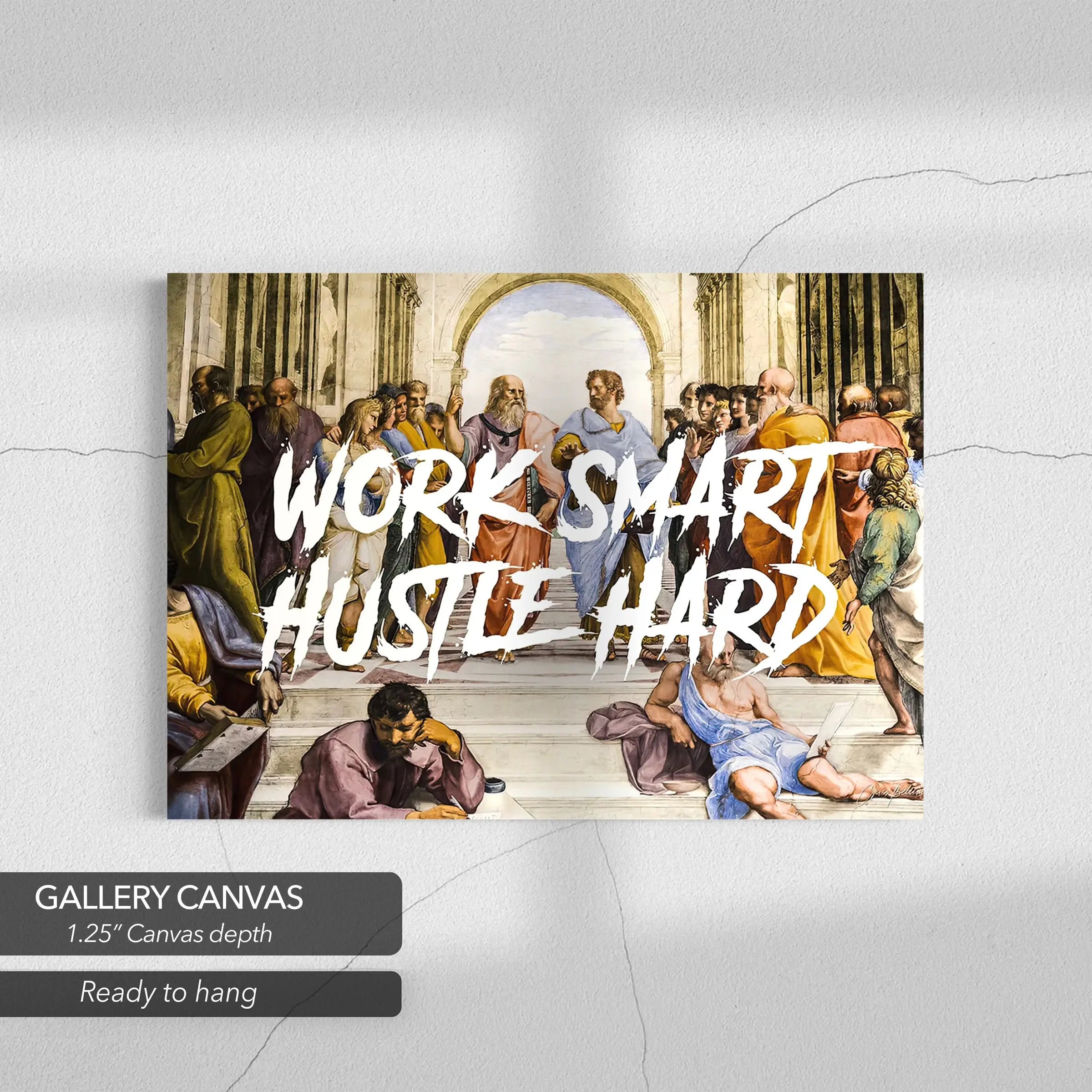 Work Smart Hustle Hard - Motivational Quote Canvas Art | Poster Print Canvastoria