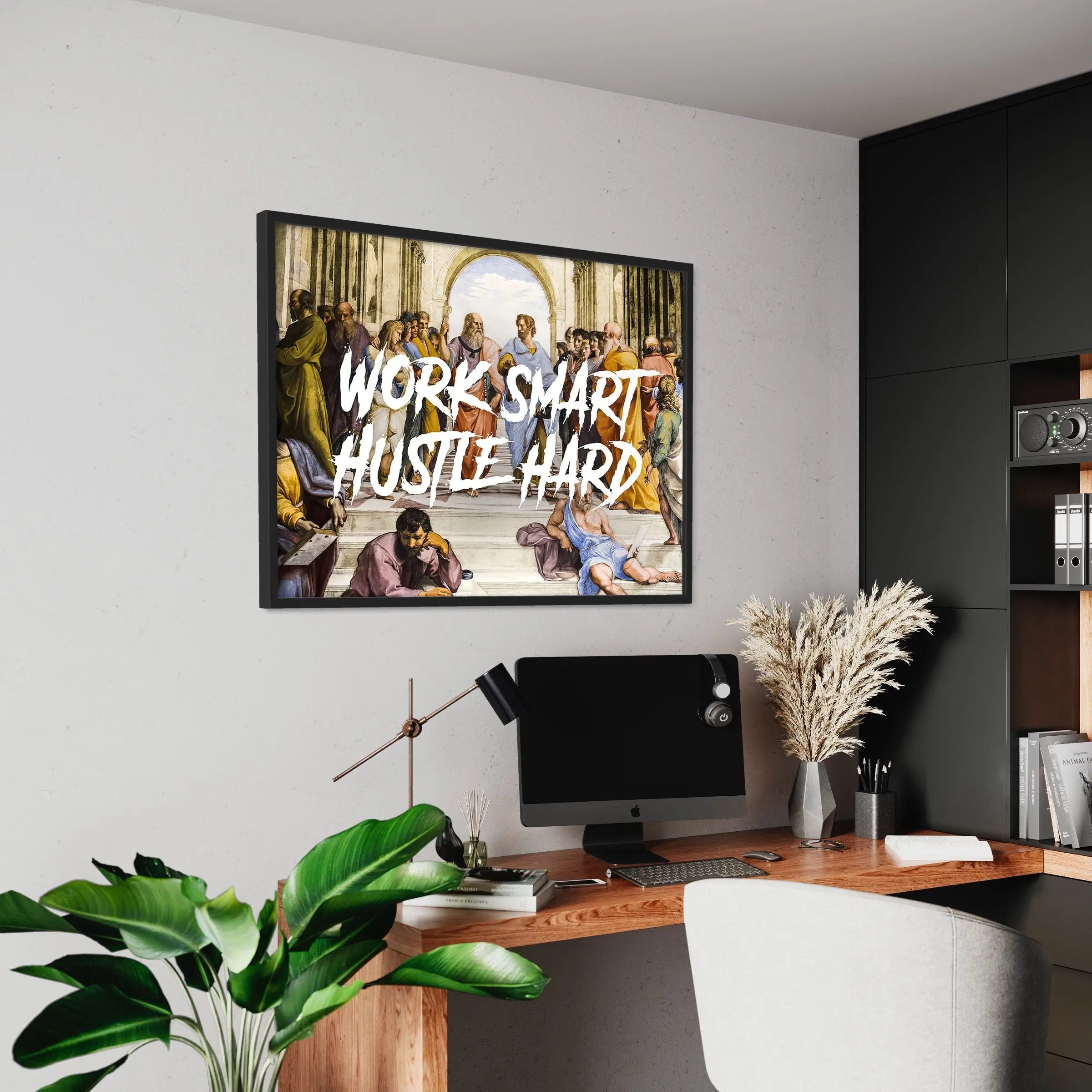 Work Smart Hustle Hard - Motivational Quote Canvas Art | Poster Print Canvastoria