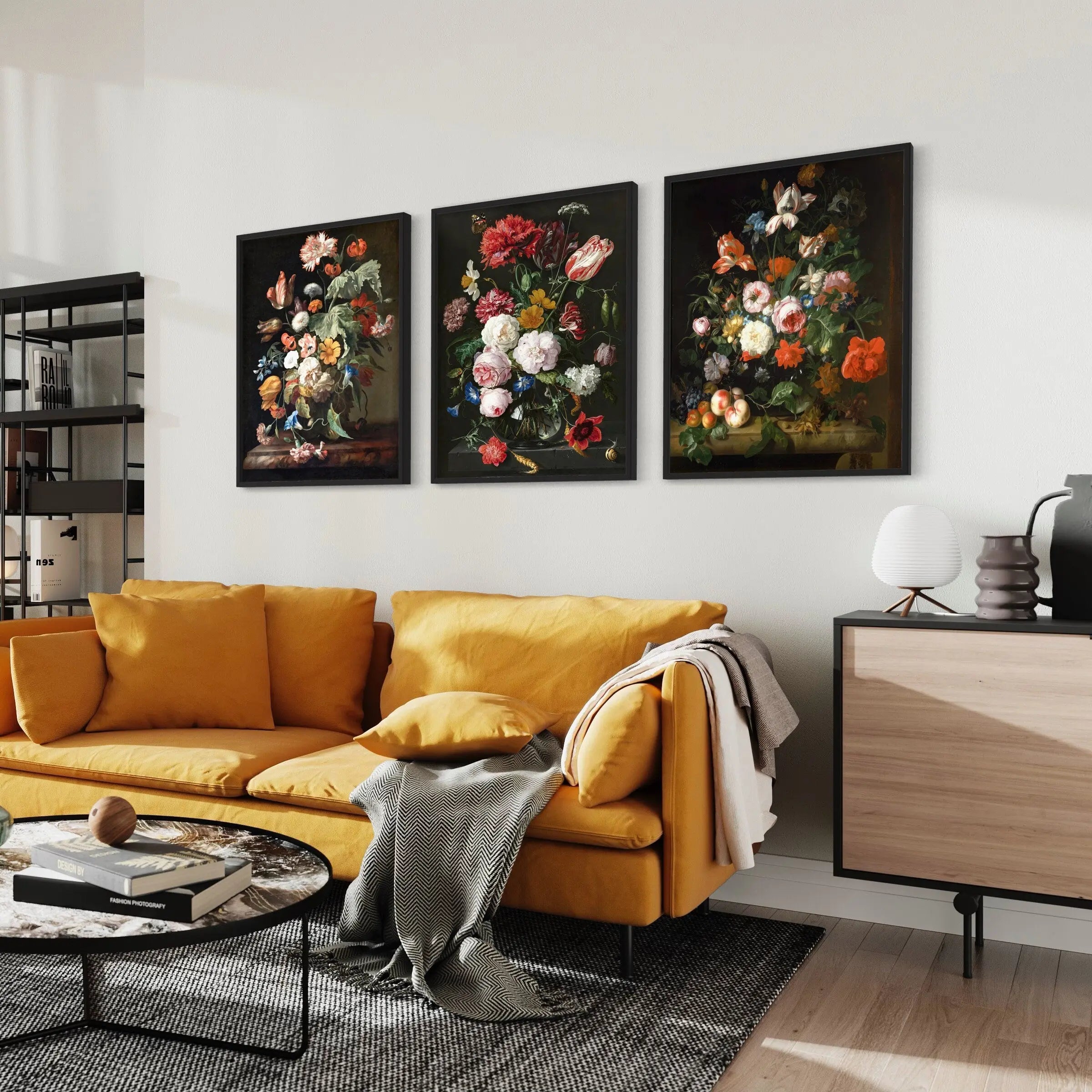 Floral Still Life Botanical Set of 3 Canvas Art | Poster Print Canvastoria