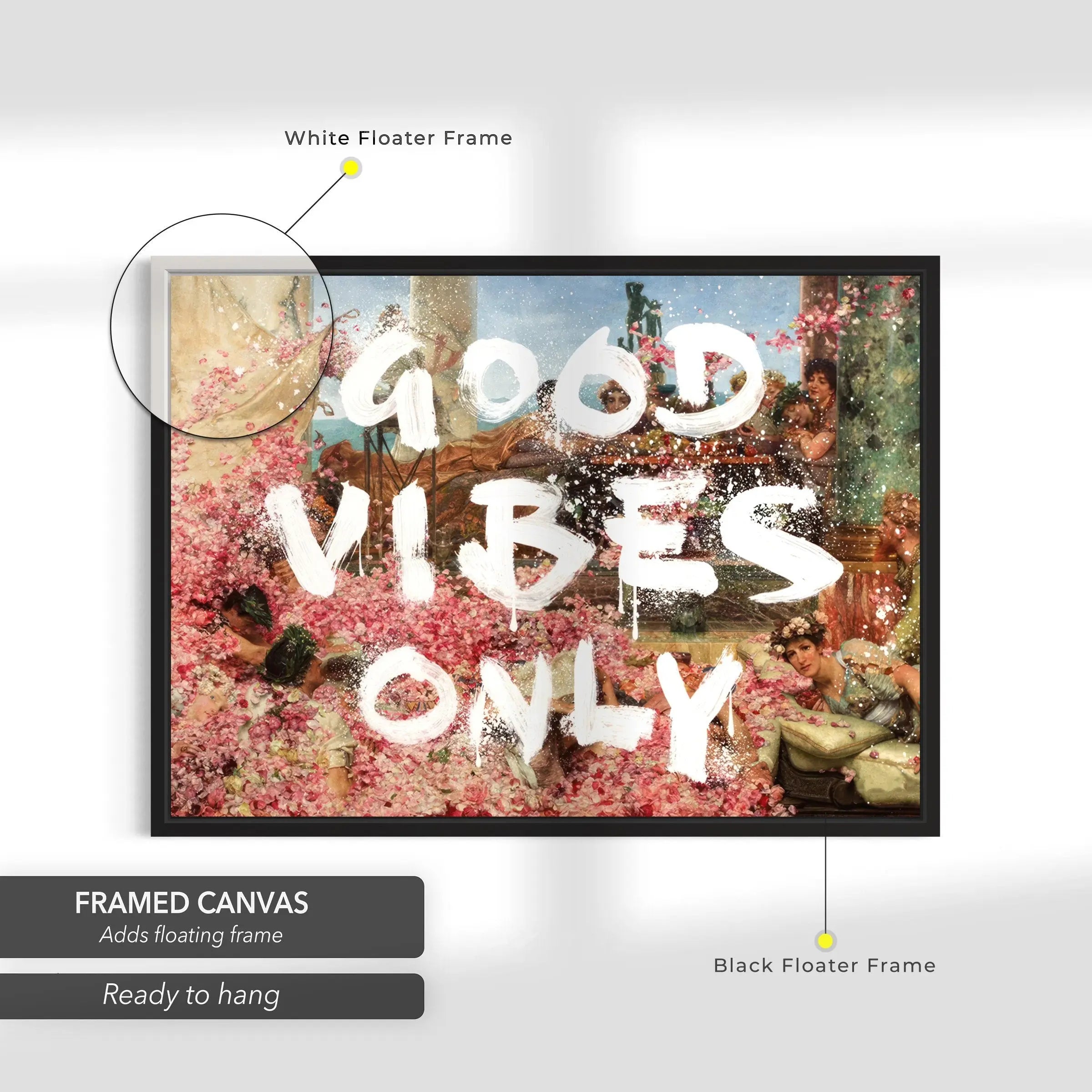 Good Vibes Only - Inspirational Quote Canvas Art | Poster Print Canvastoria