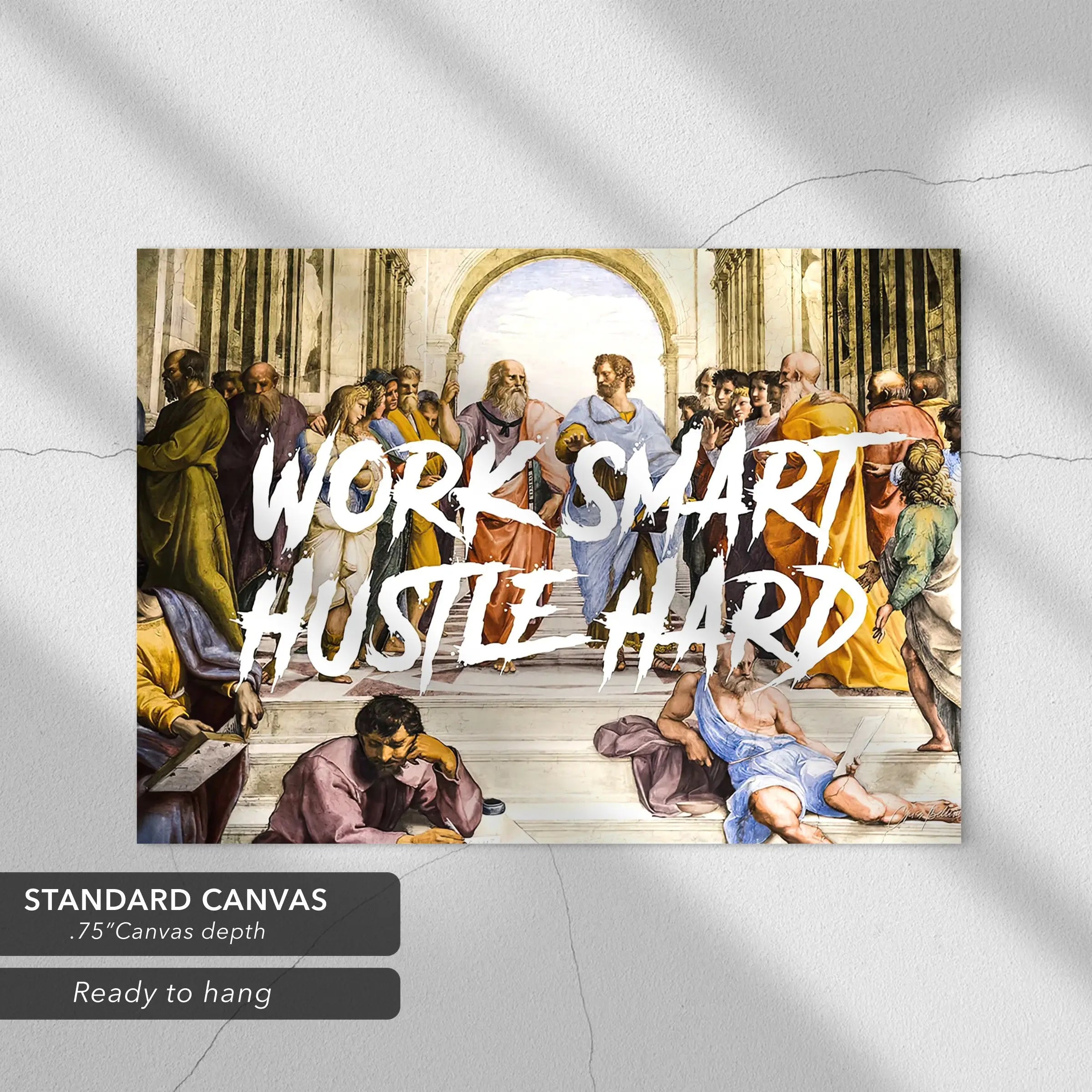 Work Smart Hustle Hard - Motivational Quote Canvas Art | Poster Print Canvastoria