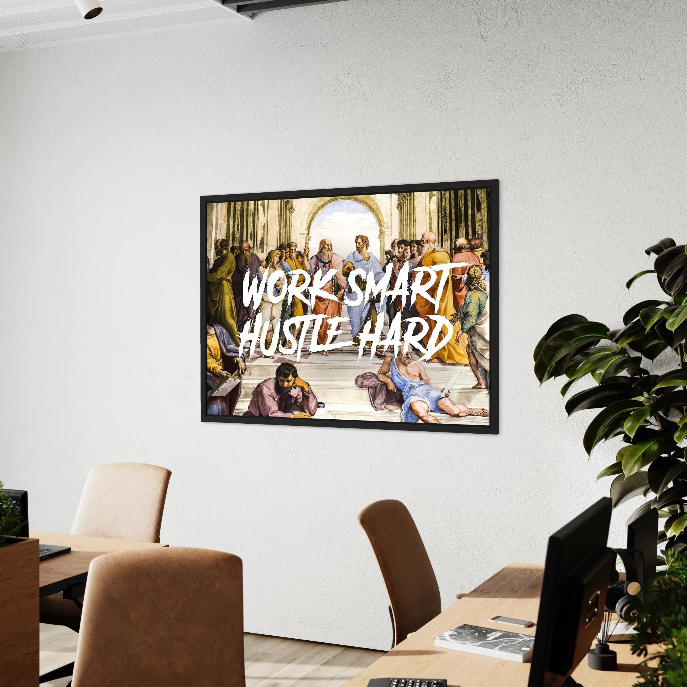 Work Smart Hustle Hard - Motivational Quote Canvas Art | Poster Print Canvastoria