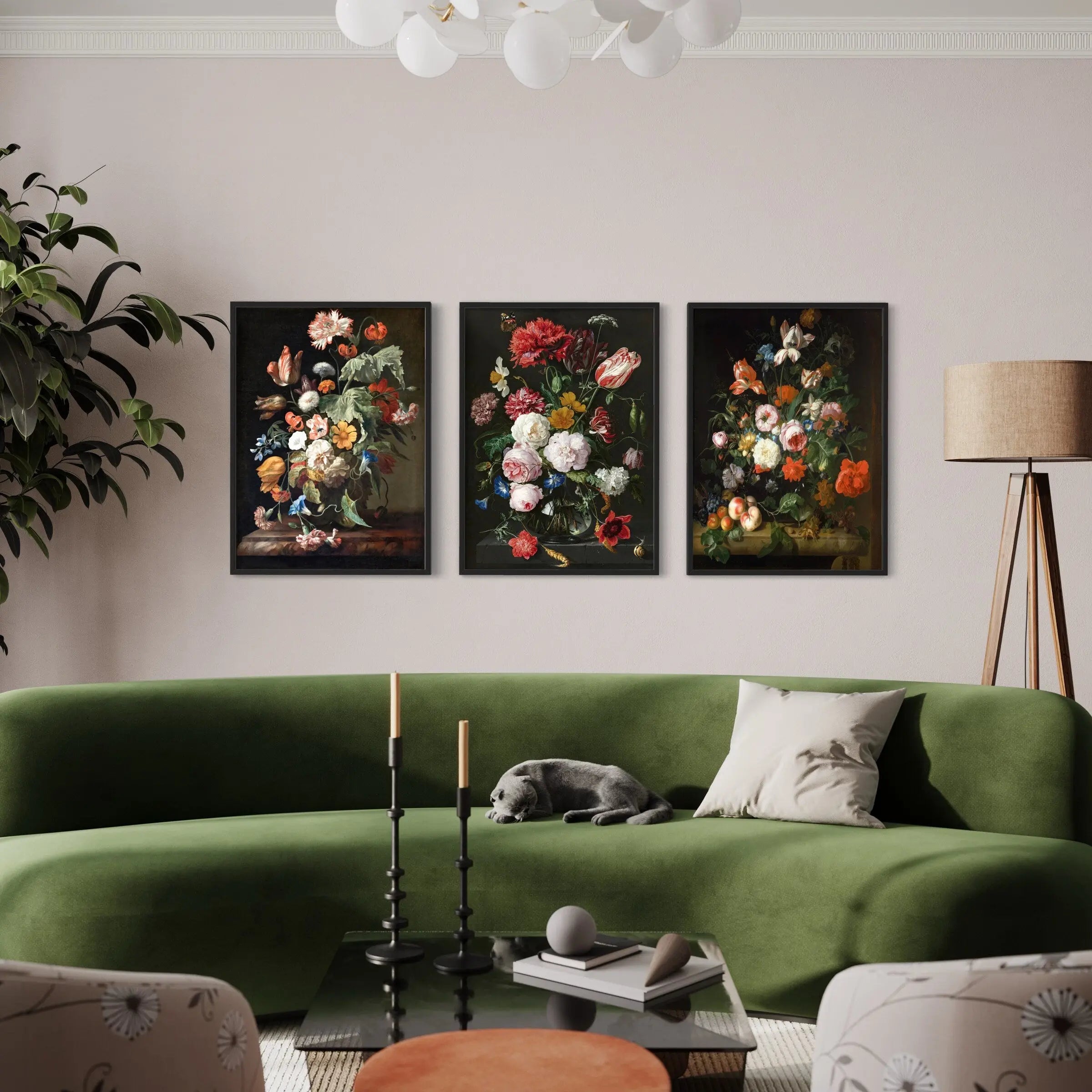 Floral Still Life Botanical Set of 3 Canvas Art | Poster Print Canvastoria
