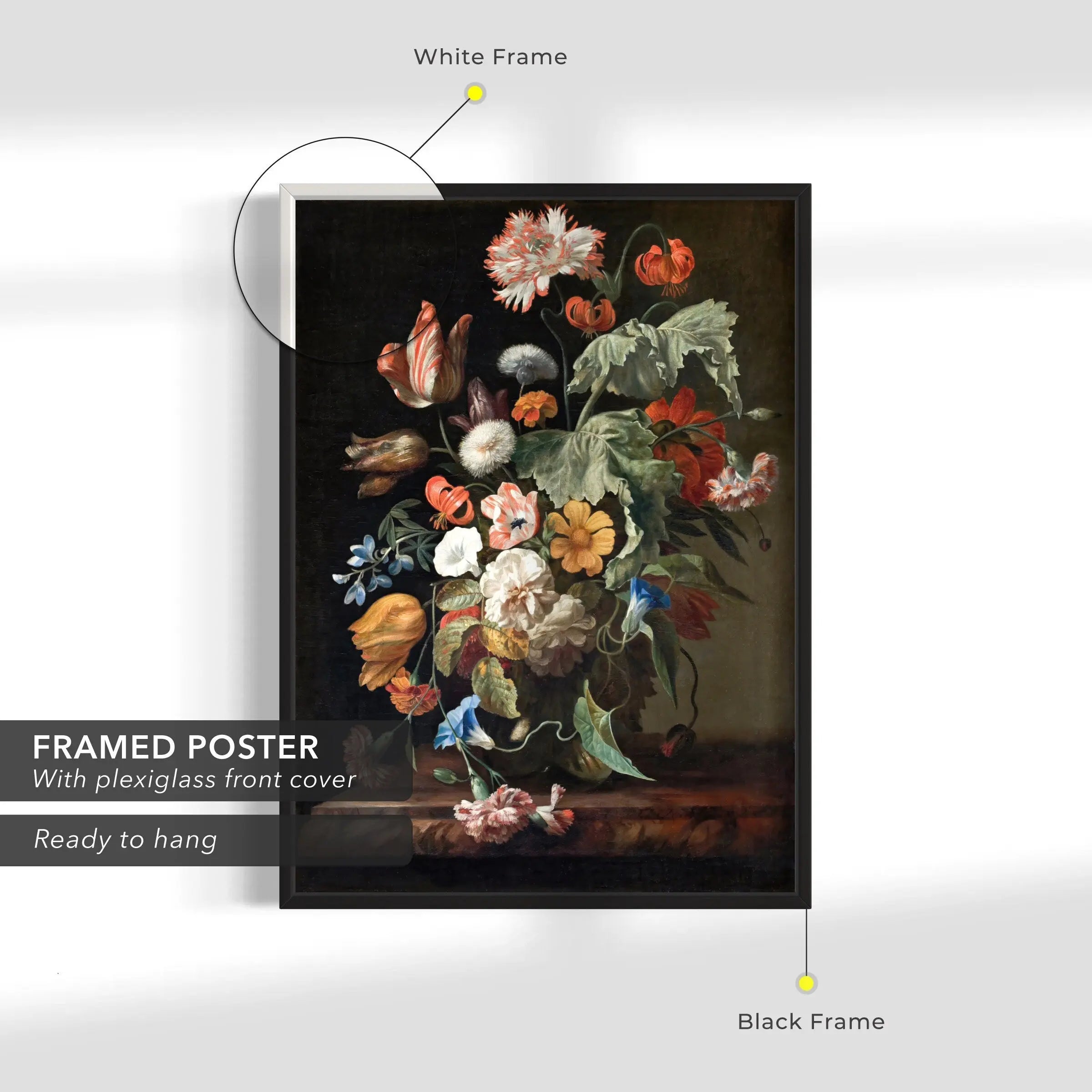 Floral Still Life Botanical Set of 3 Canvas Art | Poster Print Canvastoria