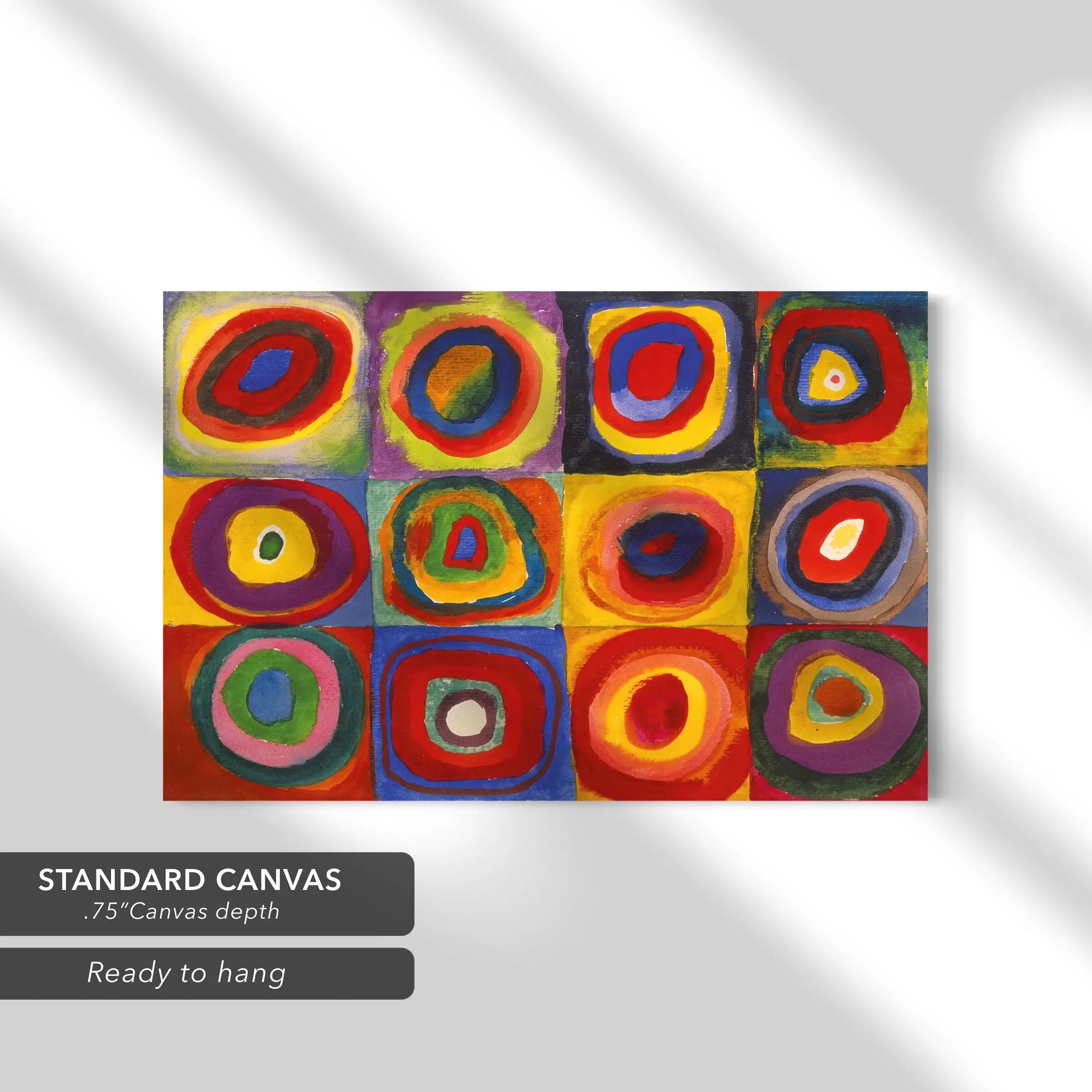 Wassily Kandinsky Color Study: Squares with Concentric Circles Canvas Art | Poster Print Canvastoria
