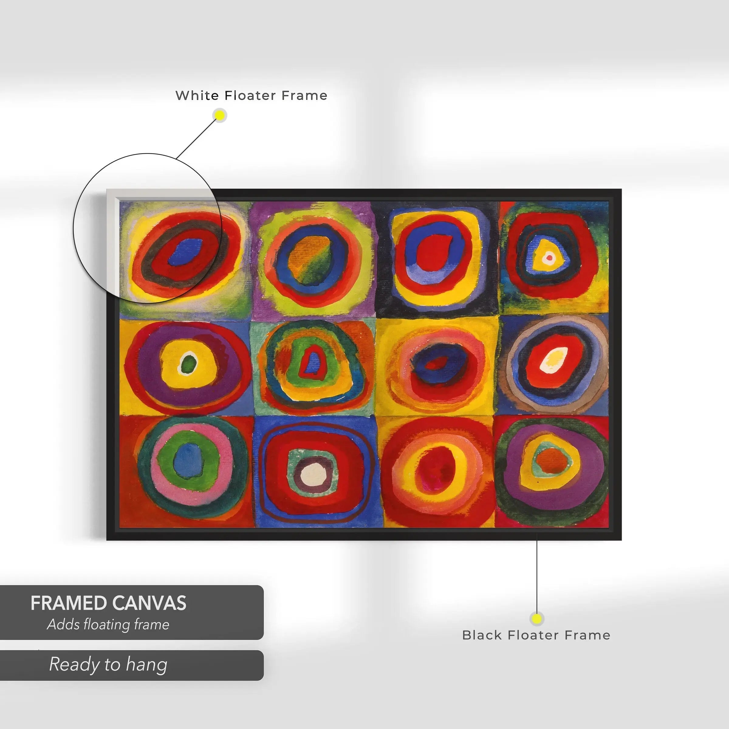 Wassily Kandinsky Color Study: Squares with Concentric Circles Canvas Art | Poster Print Canvastoria