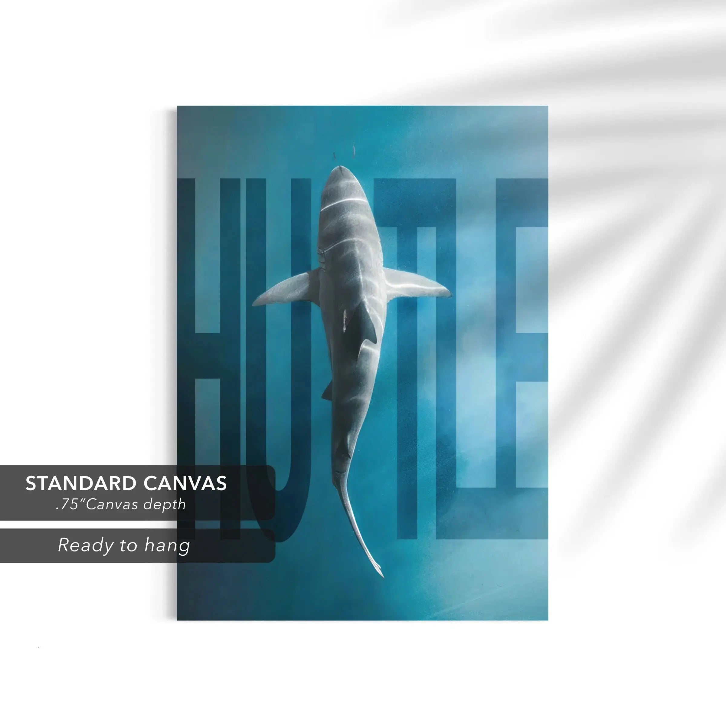Hustle Mode Shark Canvas Art | Poster Print Canvastoria