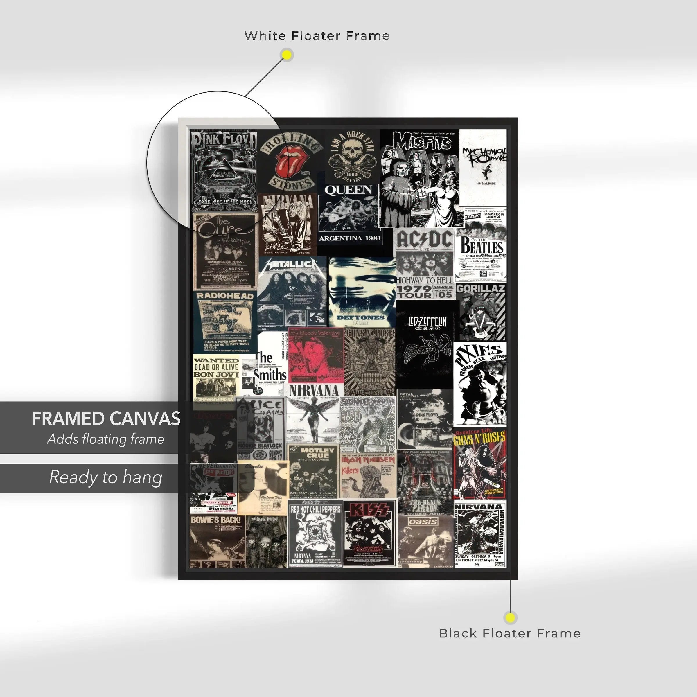 Classic Rock ‘n’ Roll Wall Art Collage Canvas Art | Poster Print Canvastoria