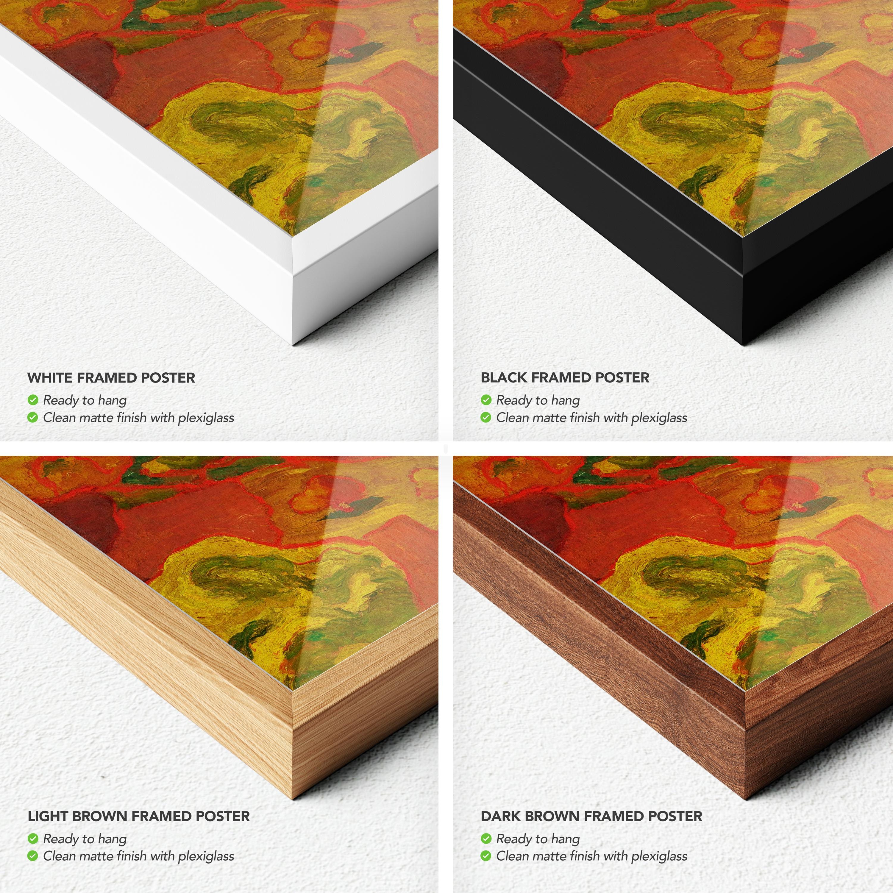 Two Thatched Cottages by Armand Seguin | Mid Century Abstract Canvas Art | Poster Print