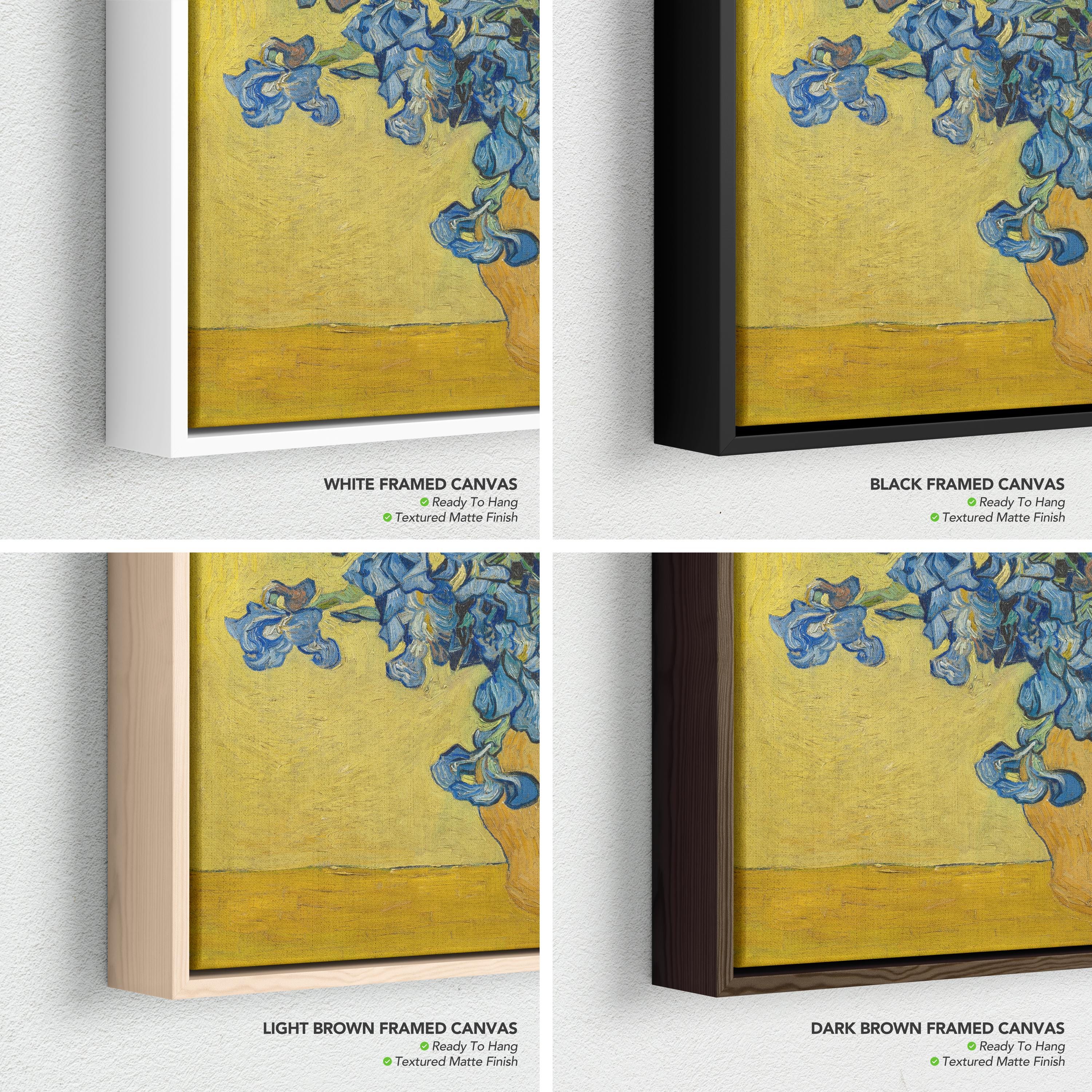 Van Gogh Irises Yellow & Blue Botanical Canvas Art | Poster Print