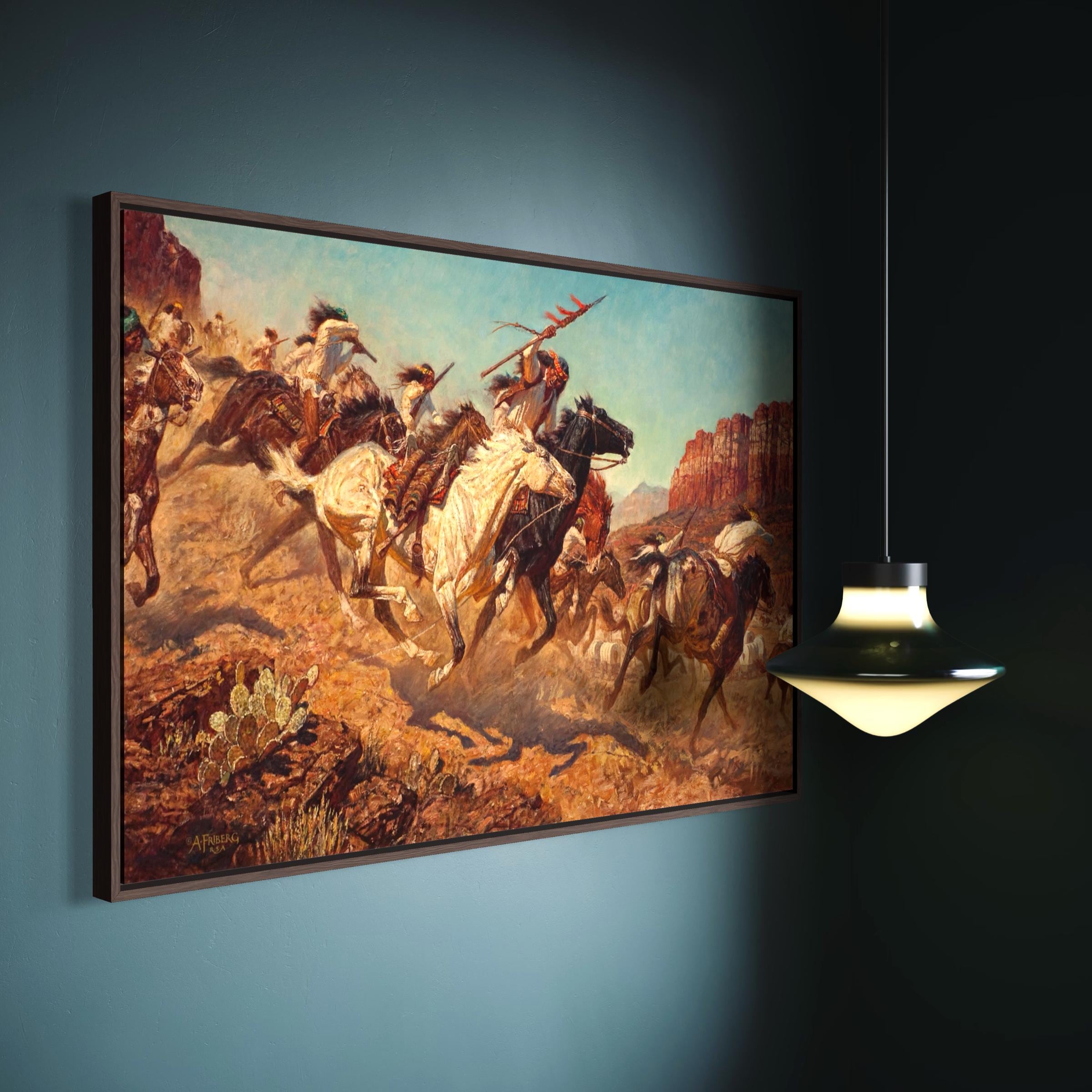 Arnold Friberg One Down Canvas Wall Art | Western Cowboy Poster Print | Vintage Americana Horse