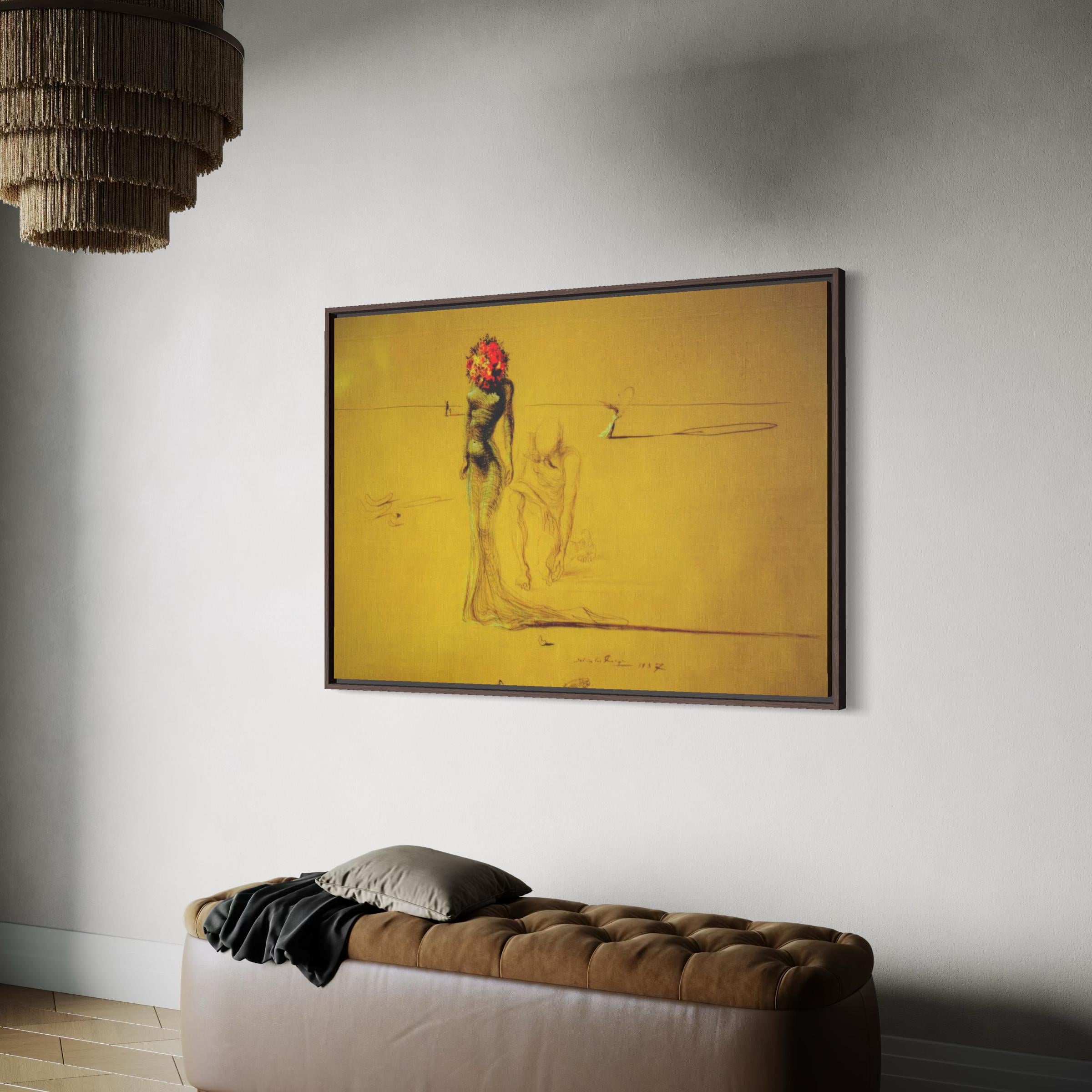 Salvador Dali Woman With a Head of Roses Wall Art | Canvas Poster Print | Surrealism Modern Art
