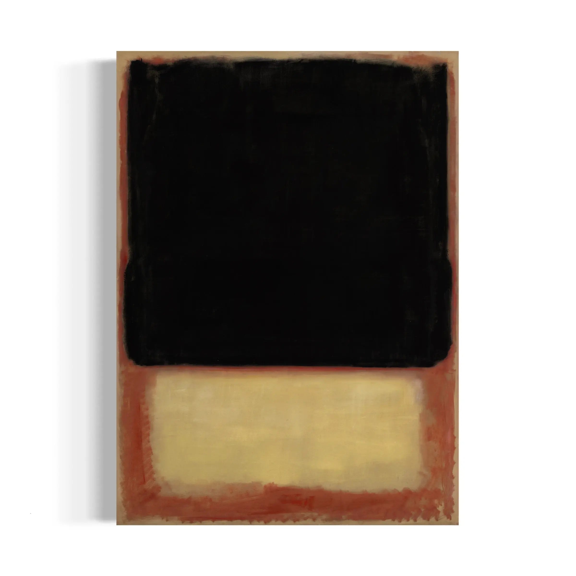 a painting with a black square on top of it