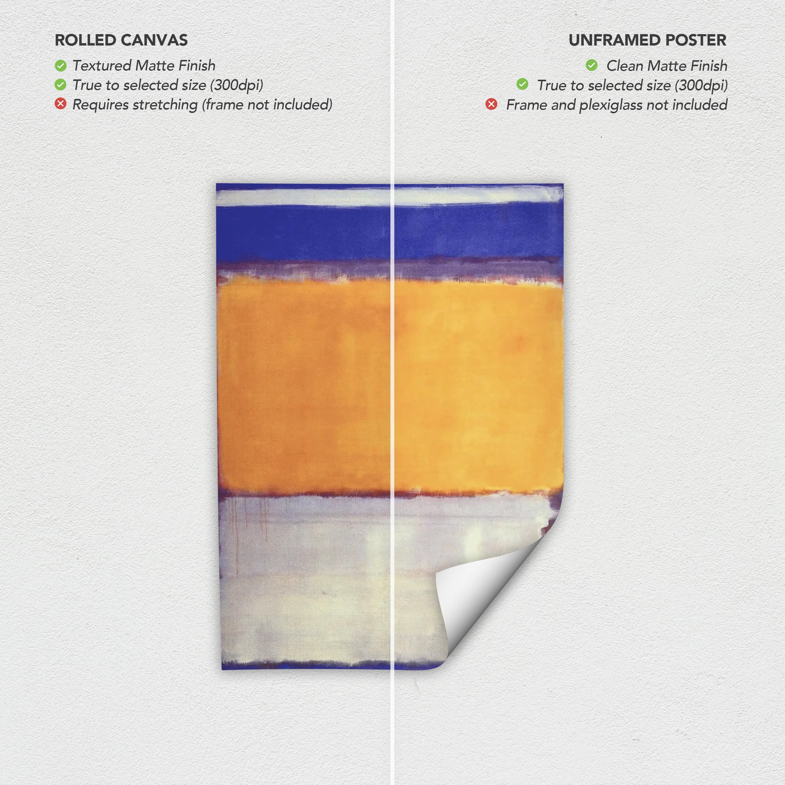 No. 10 (1950) by Mark Rothko Abstract Blue, Orange, and Gray Color Field Canvas Art | Poster Print