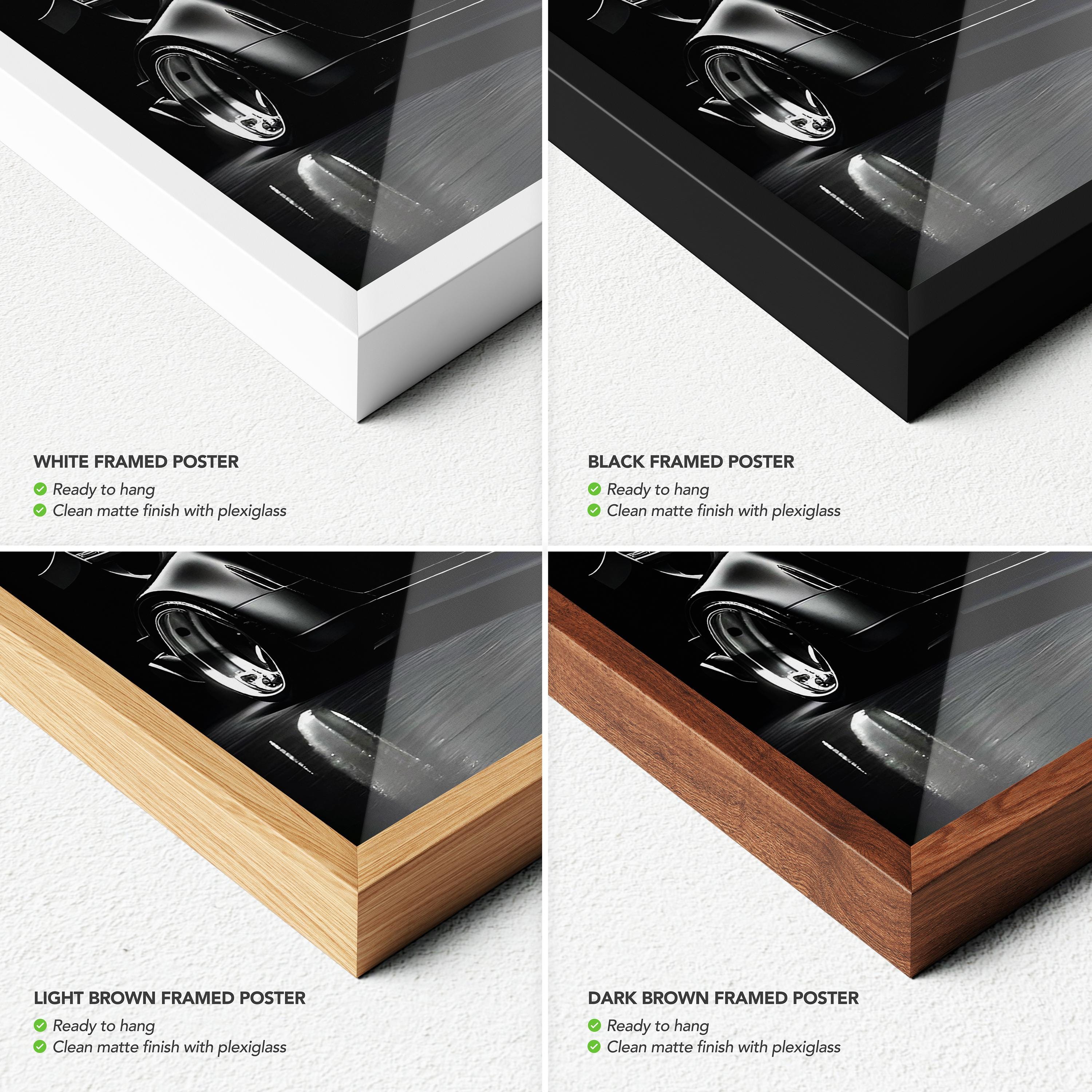 Black Porsche 911 Turbo | Classic Sports Car Canvas Art | Poster Print