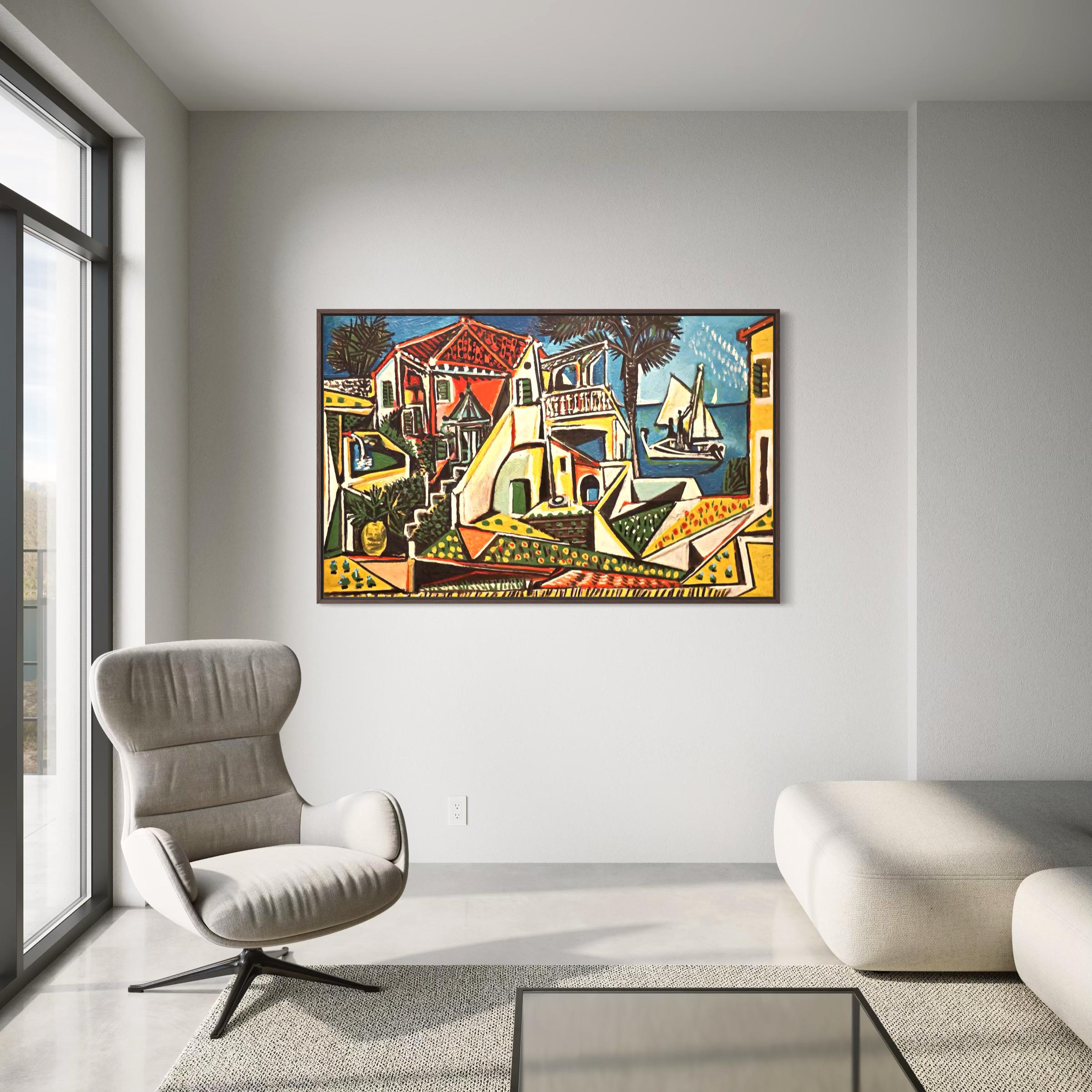 Pablo Picasso Mediterranean Canvas Wall Art | Cubism Poster Print Reproduction