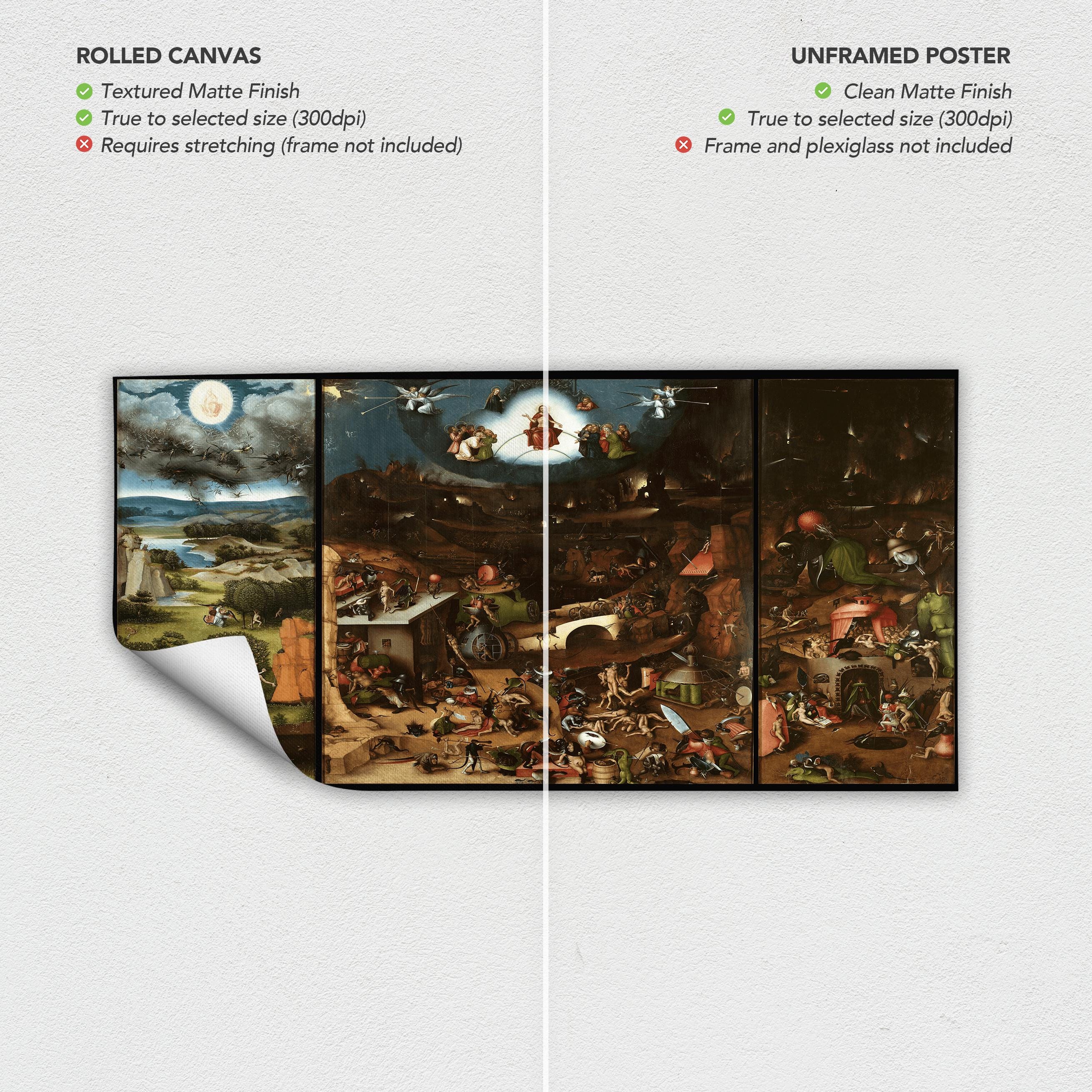 The Last Judgment Canvas Art | Poster Print | Hieronymus Bosch Renaissance Religious Artwork