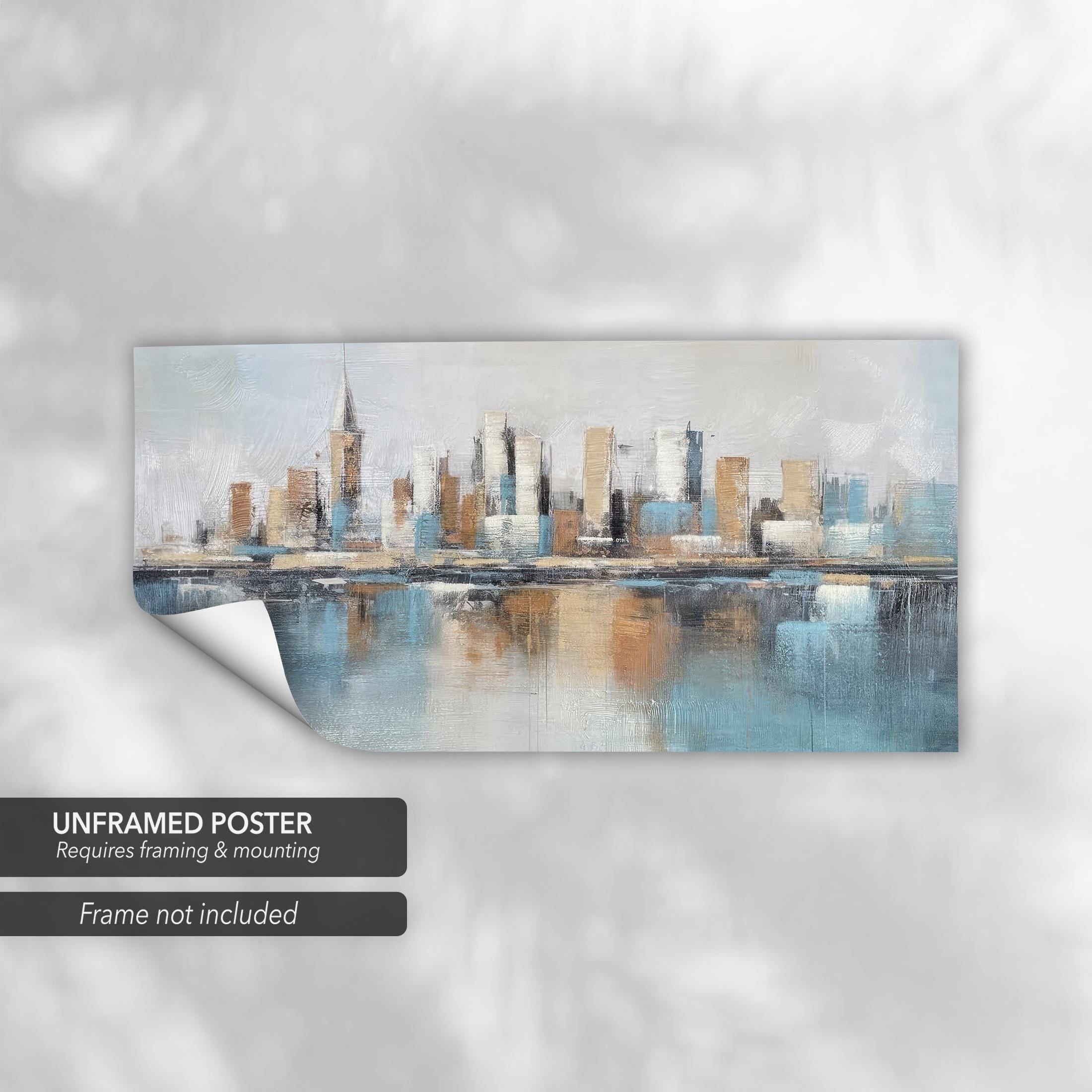 Abstract Cityscape | New York Skyline | Modern Urban Canvas Art | Poster Print