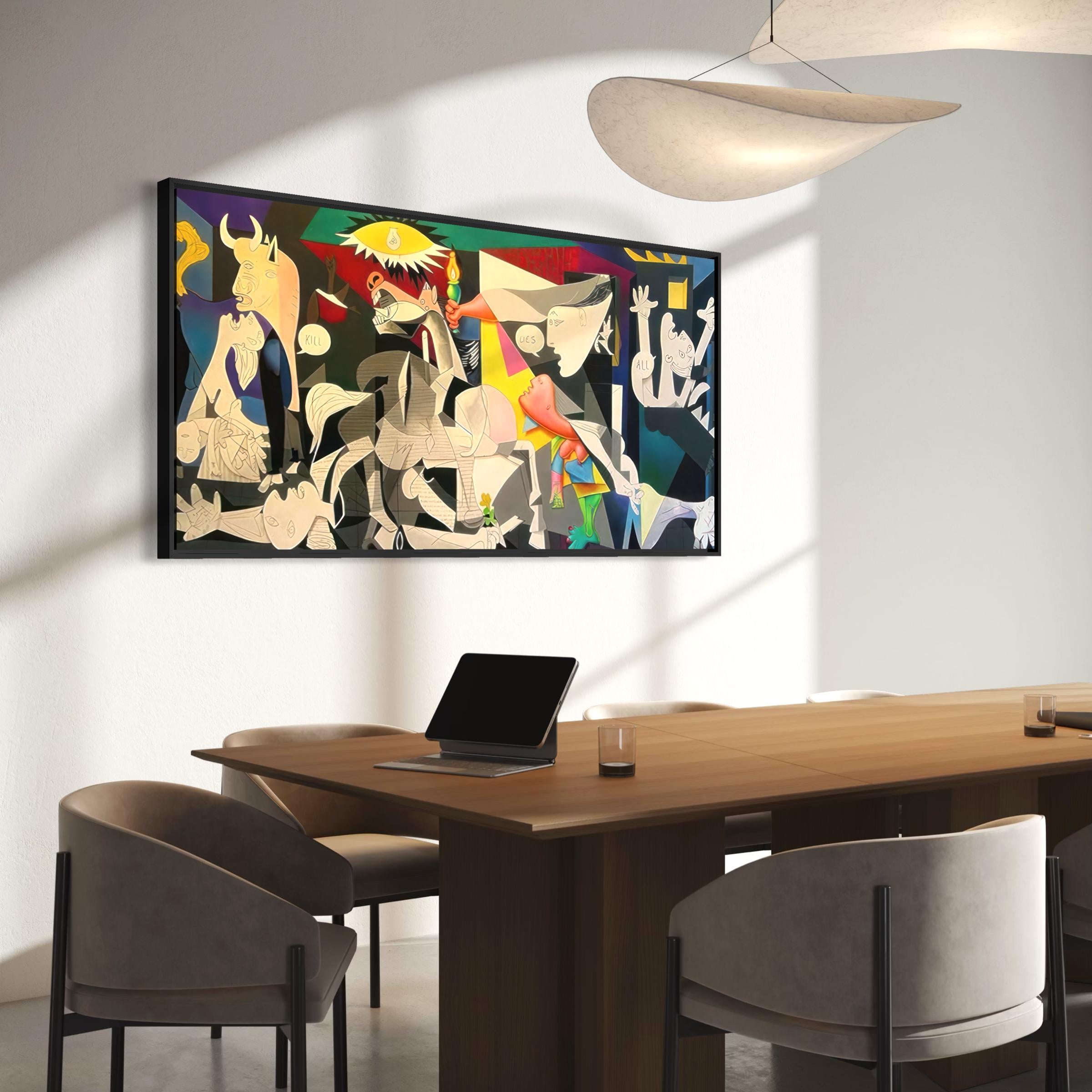 Guernica Picasso Colorful Wall Art Canvas | Cubism Artwork Poster Print