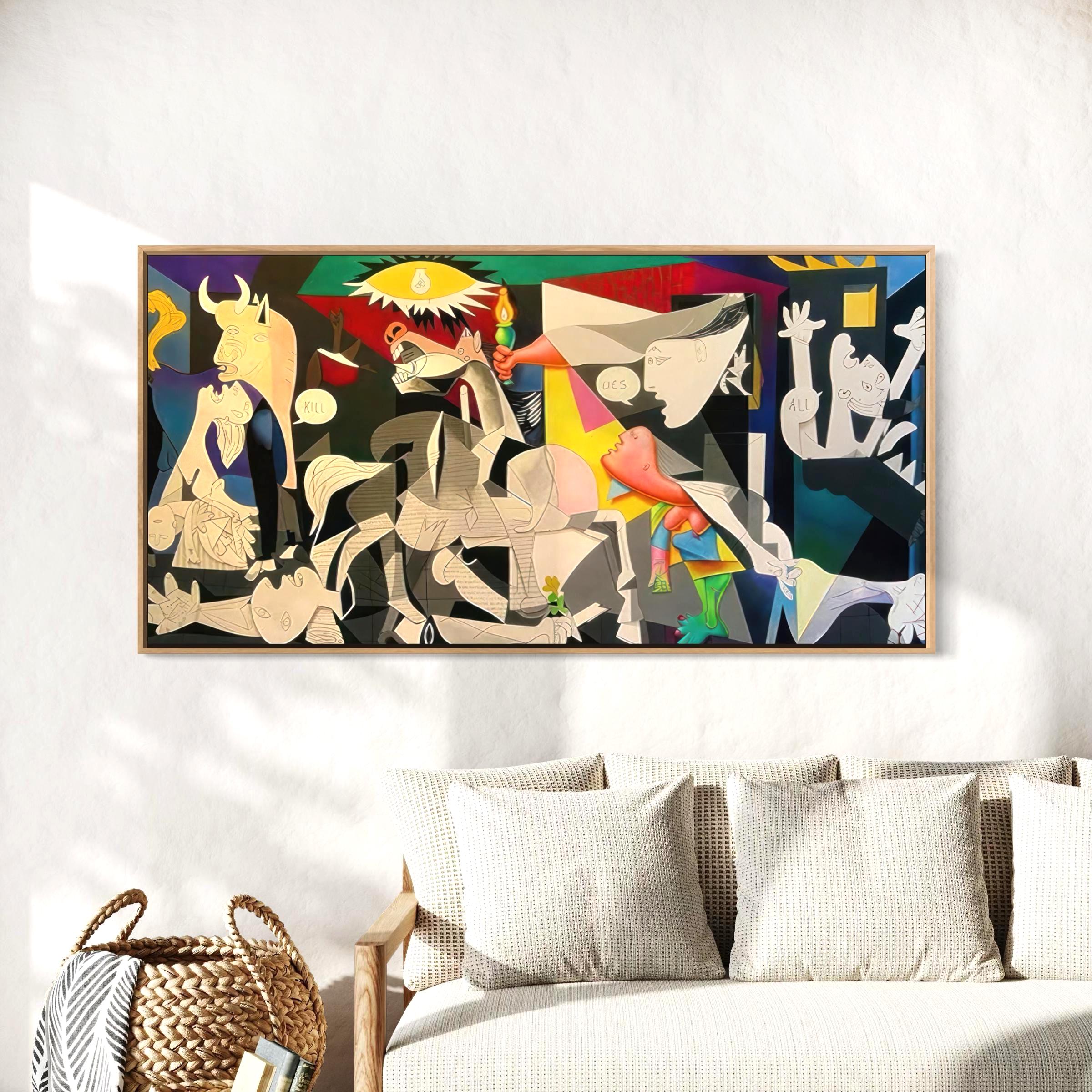 Guernica Picasso Colorful Wall Art Canvas | Cubism Artwork Poster Print