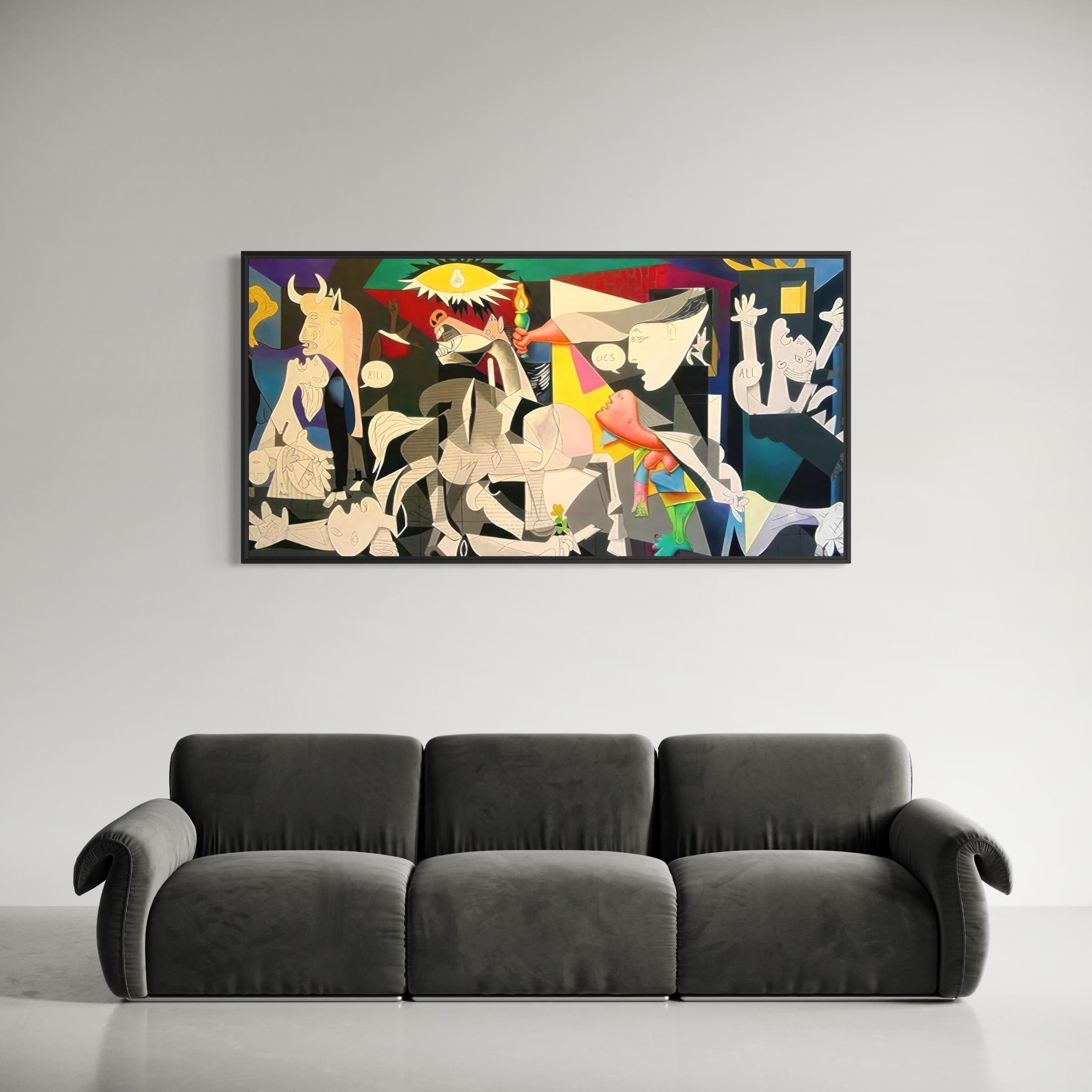 Guernica Picasso Colorful Wall Art Canvas | Cubism Artwork Poster Print