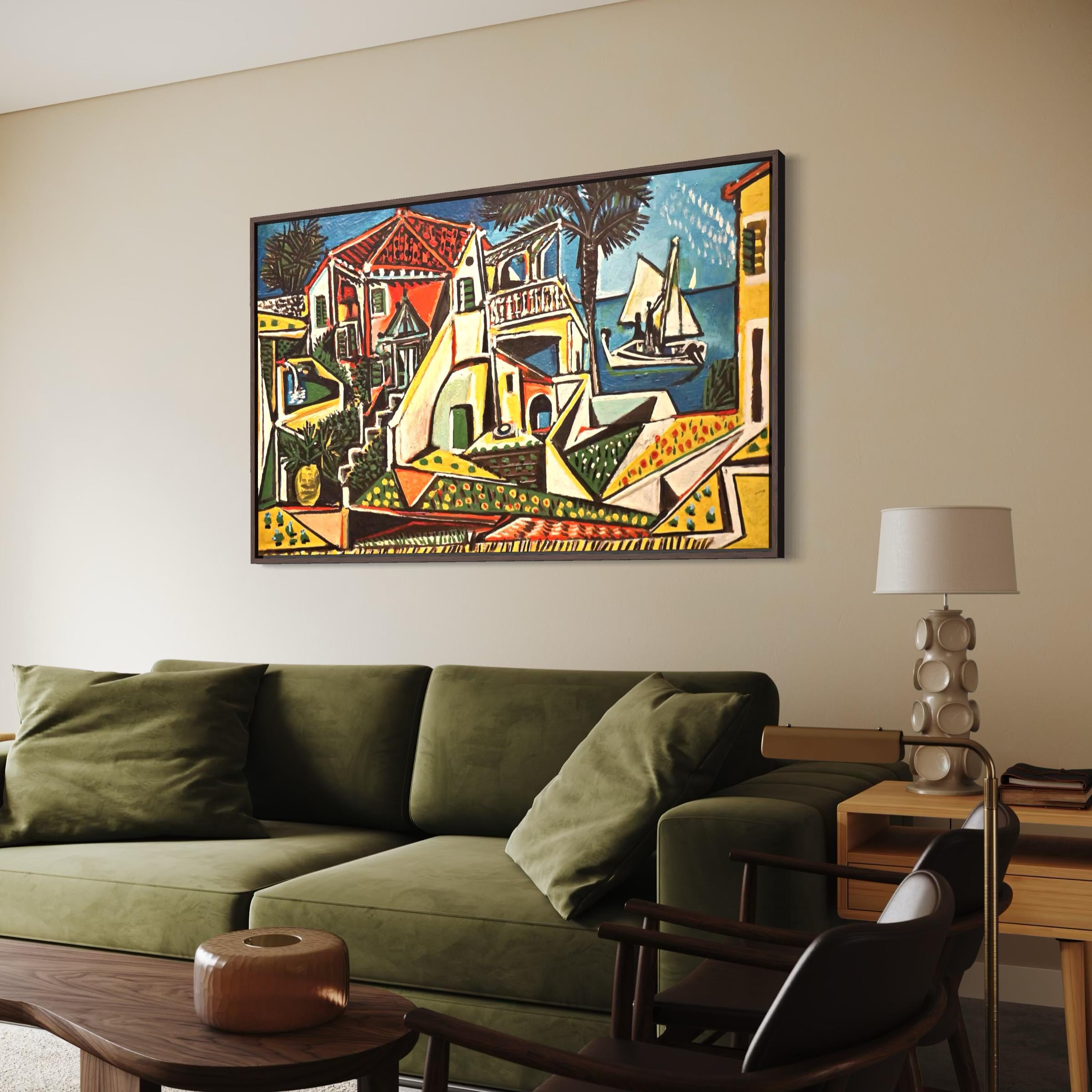 Pablo Picasso Mediterranean Canvas Wall Art | Cubism Poster Print Reproduction