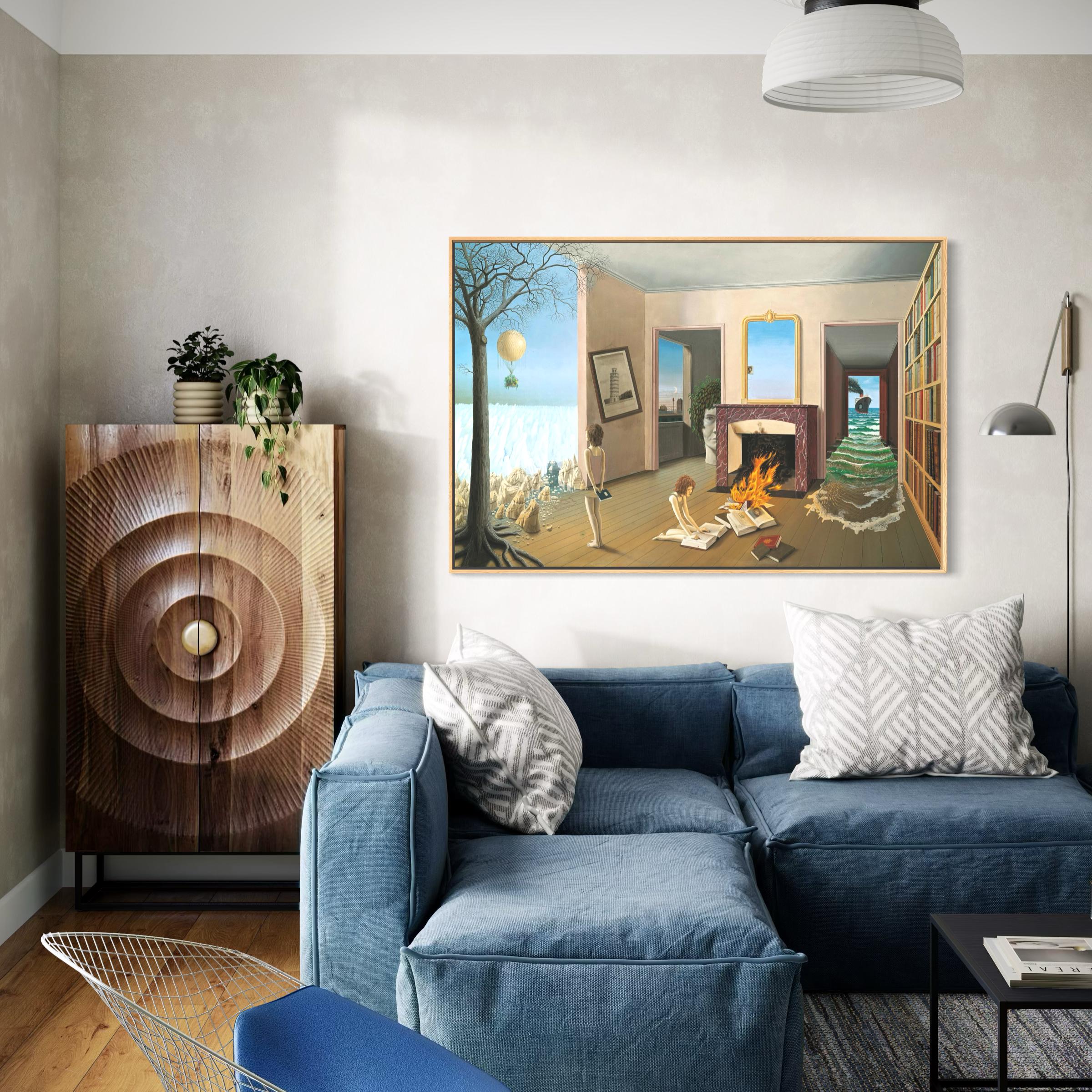 Between the Holes of Memory by Dominique Appia Canvas Wall Art | Poster Print Landscape Cubism