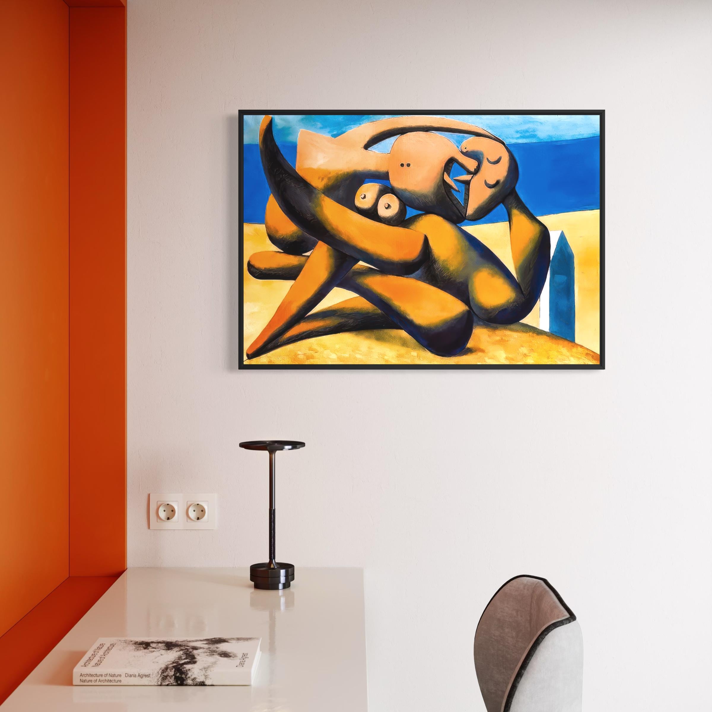 Picasso Figures at the Seaside 1931 Canvas Wall Art | Abstract Cubism Poster Print