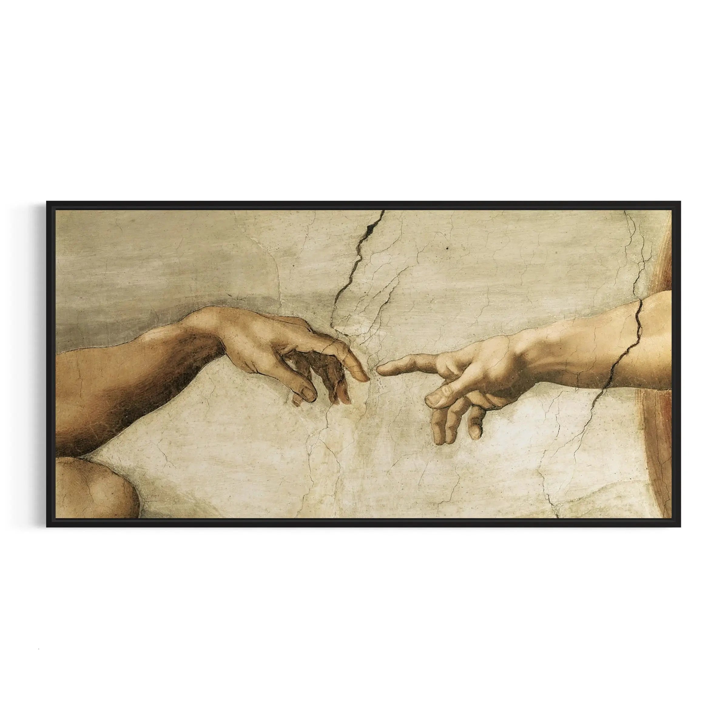 a painting of two hands touching each other