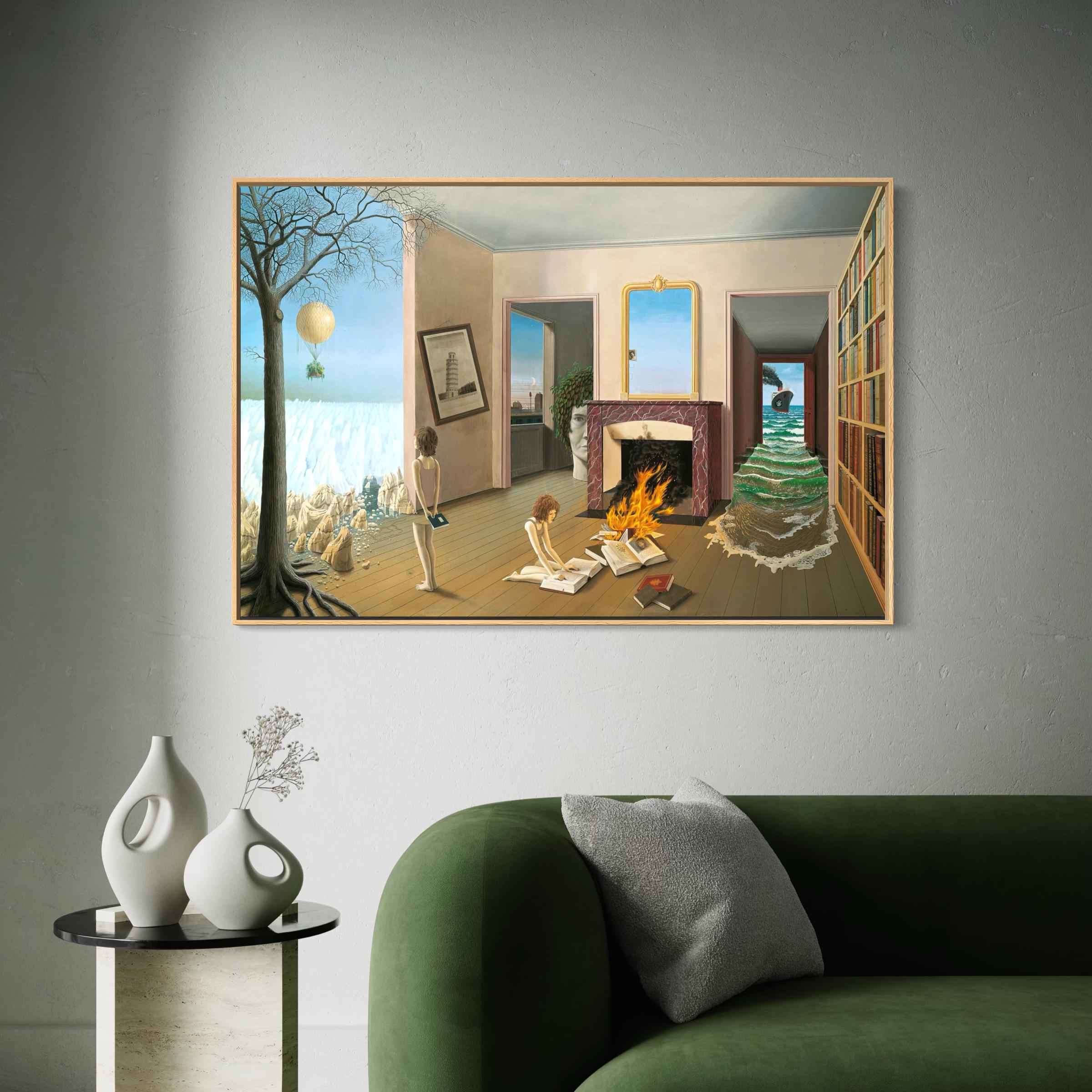Between the Holes of Memory by Dominique Appia Canvas Wall Art | Poster Print Landscape Cubism